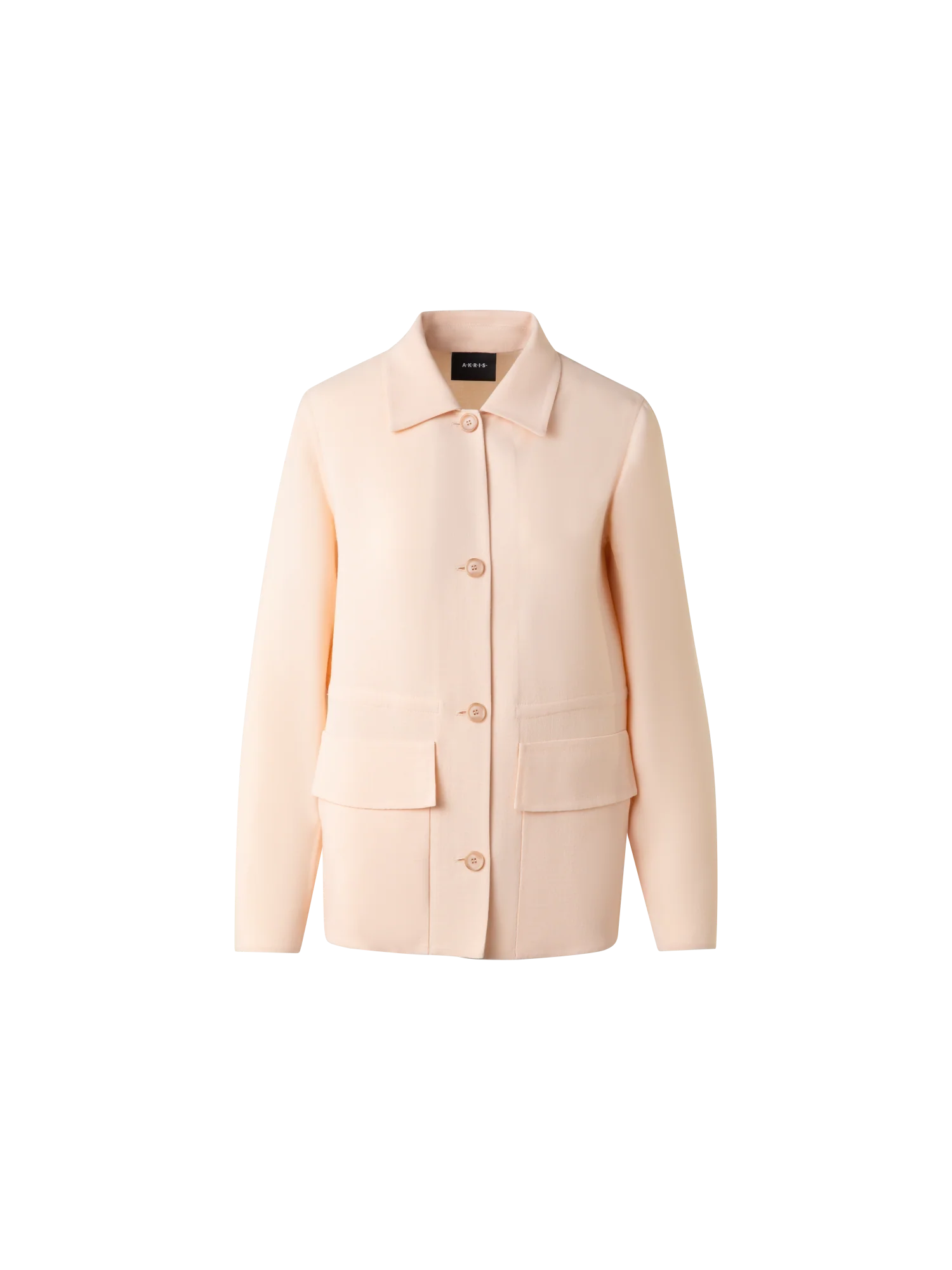 Drawstring Shirt Jacket in Wool Double-Face