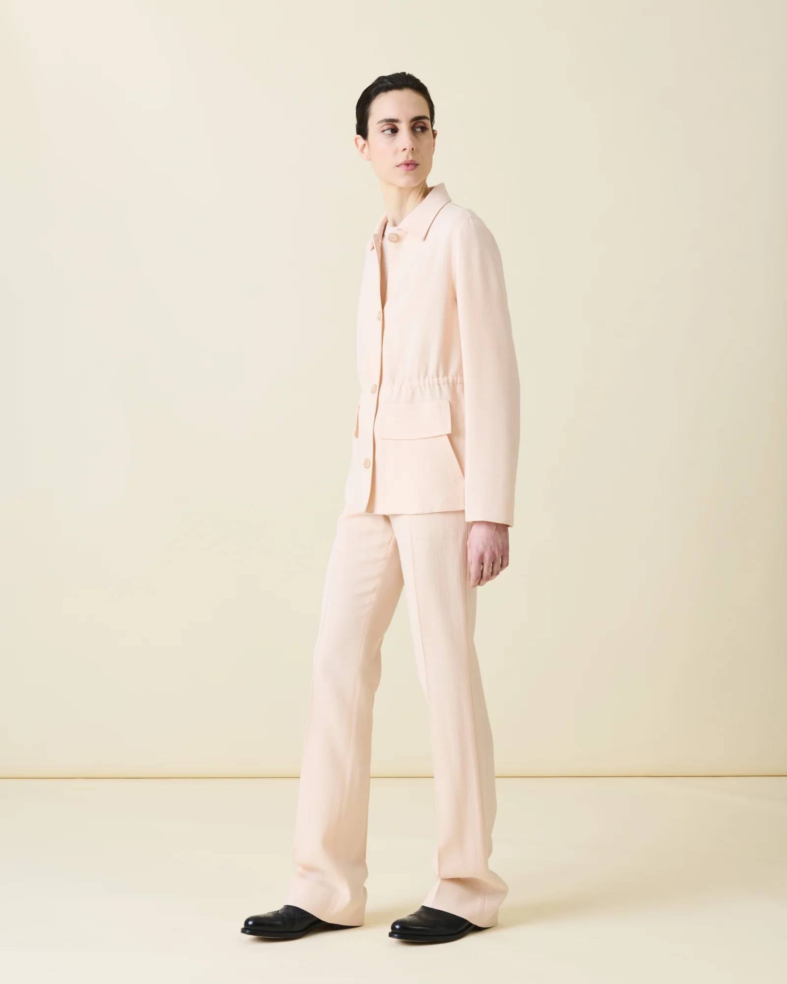 Drawstring Shirt Jacket in Wool Double-Face - Image 2