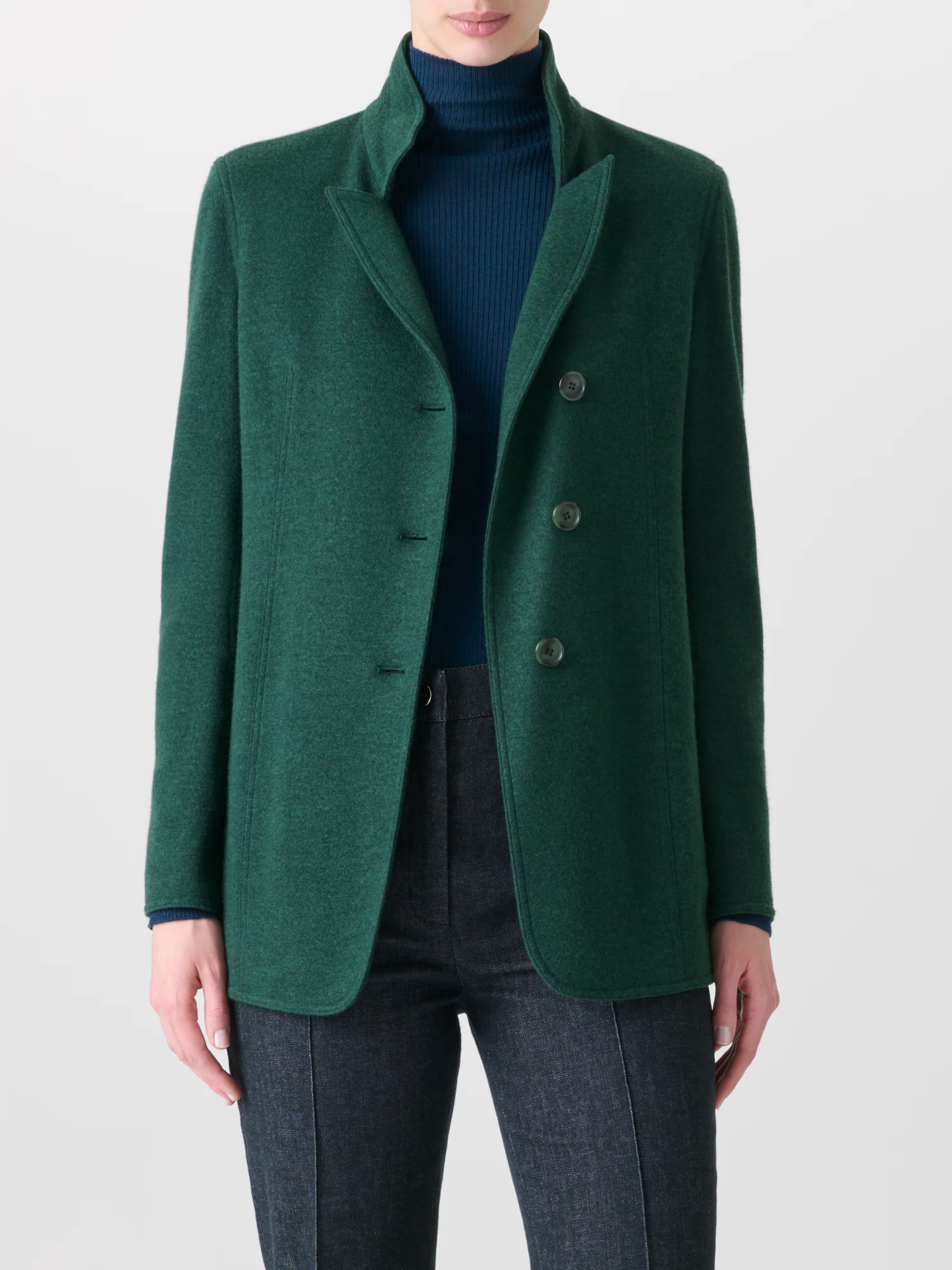 Elongated Blazer Jacket in Cashmere Jersey - Image 2