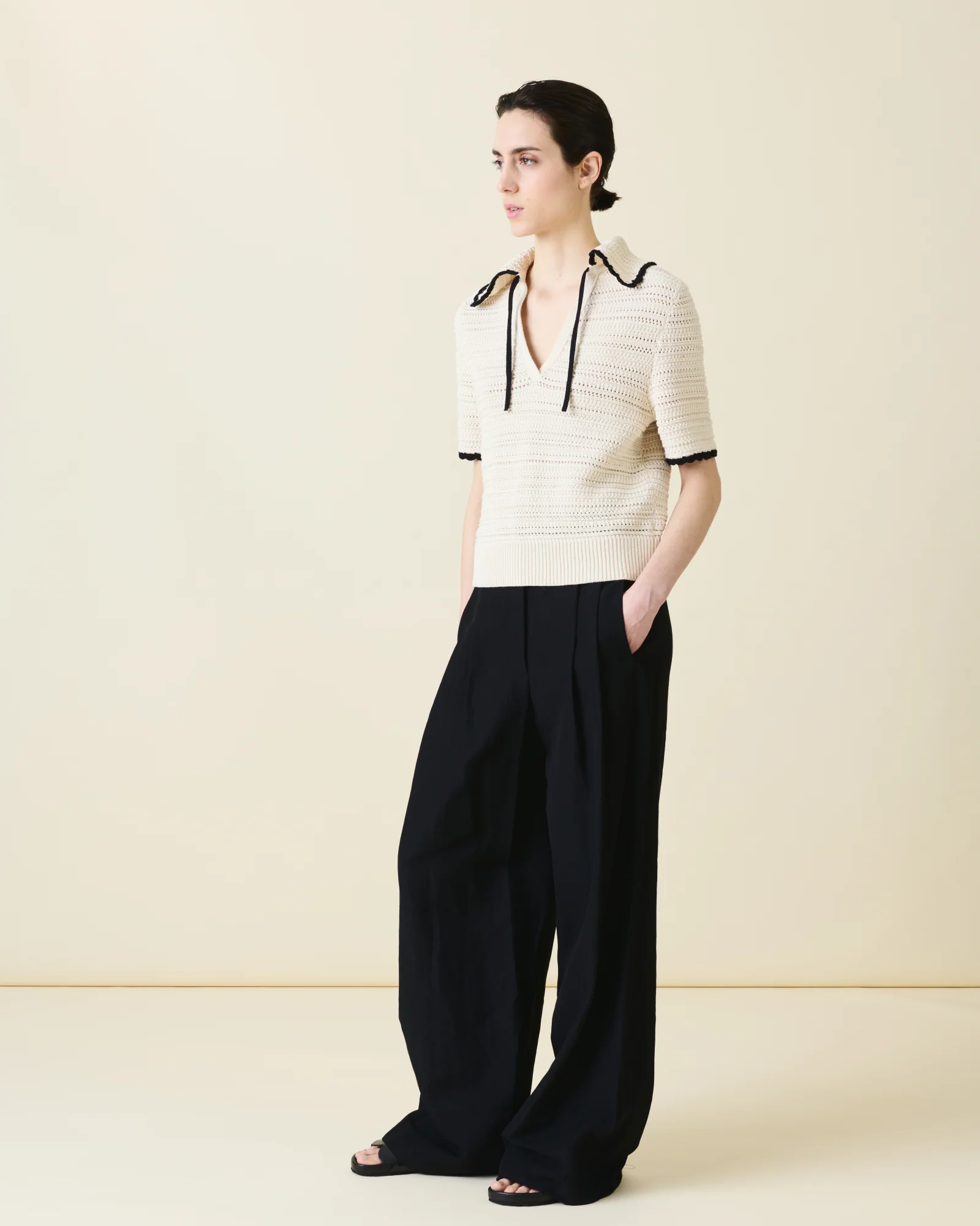 Extra Wide Palazzo Viscose Linen Blend Pants - Image 2