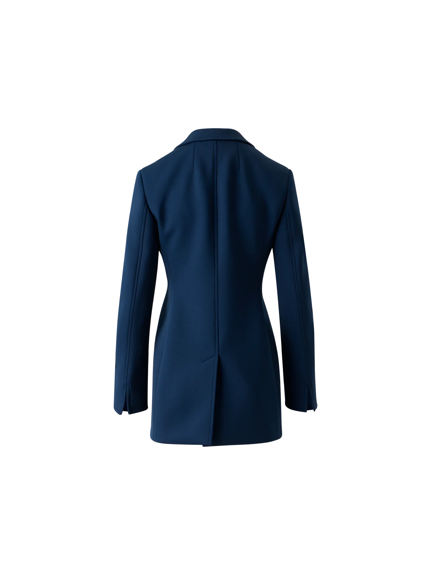 Fitted Double-Breasted Techno Neoprene Jacket - Image 7