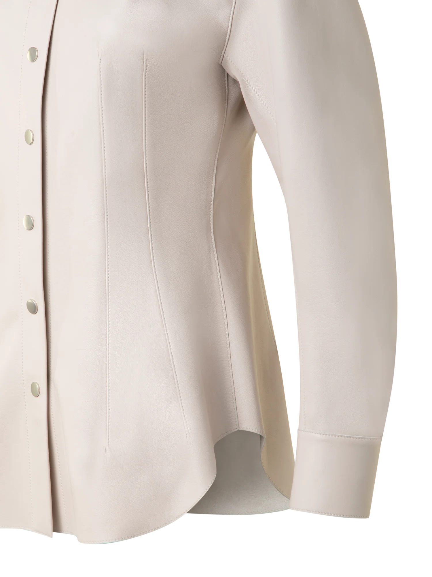 Fitted Leather Blouse - Image 3