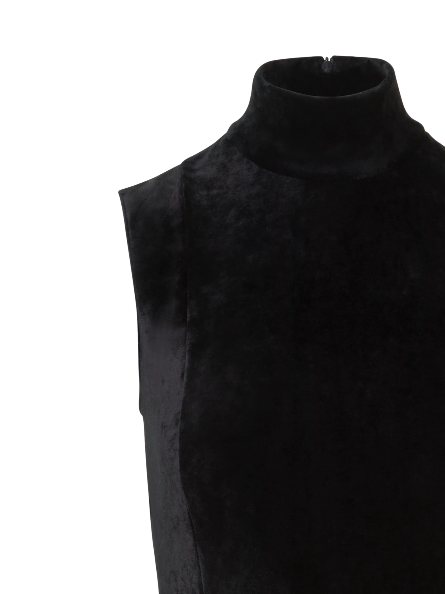 Fitted Velvet Mock Neck Maxi Dress with Slit - Image 3