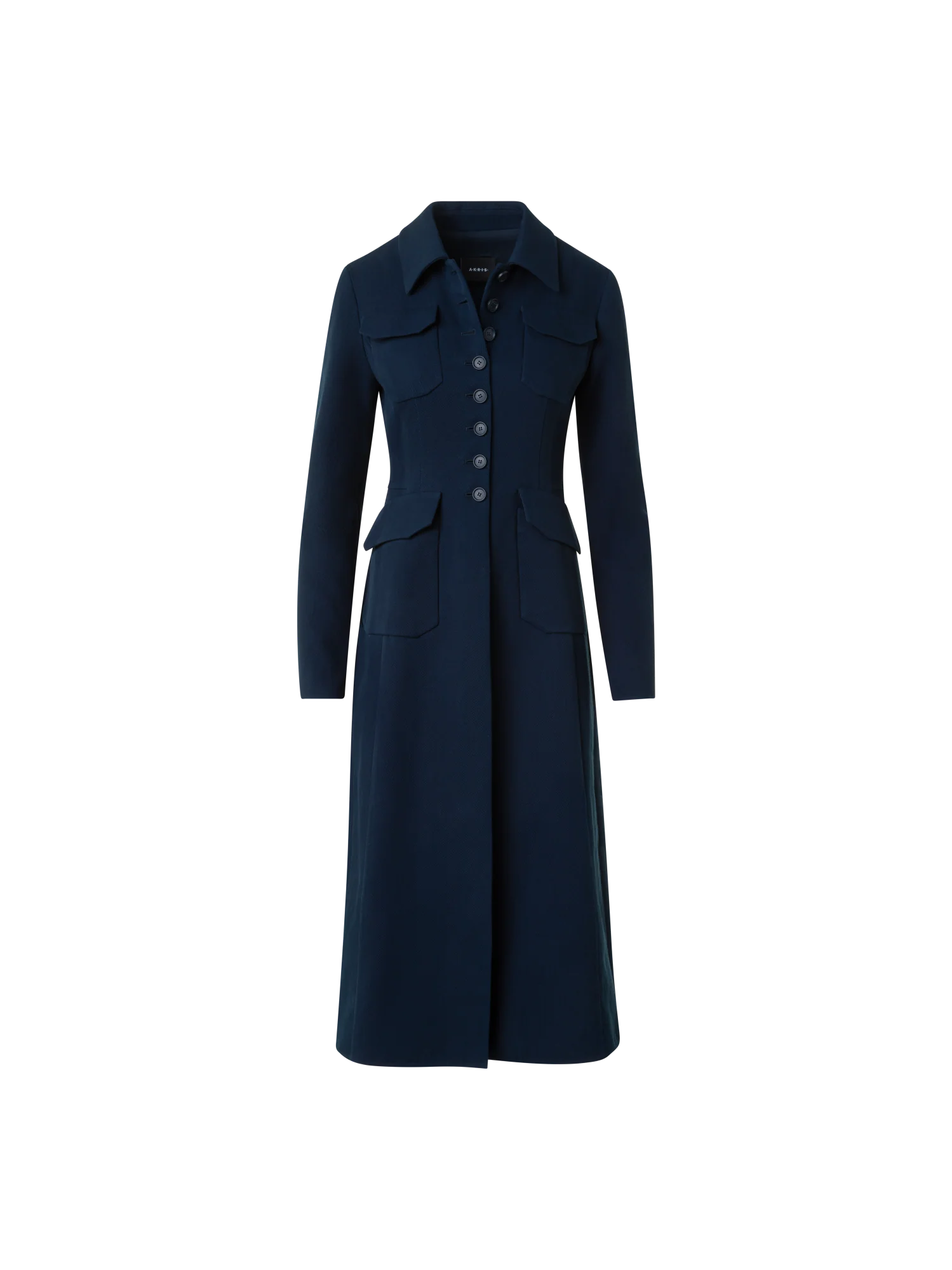 Fitted Wool Double-Face Midi Coat Dress