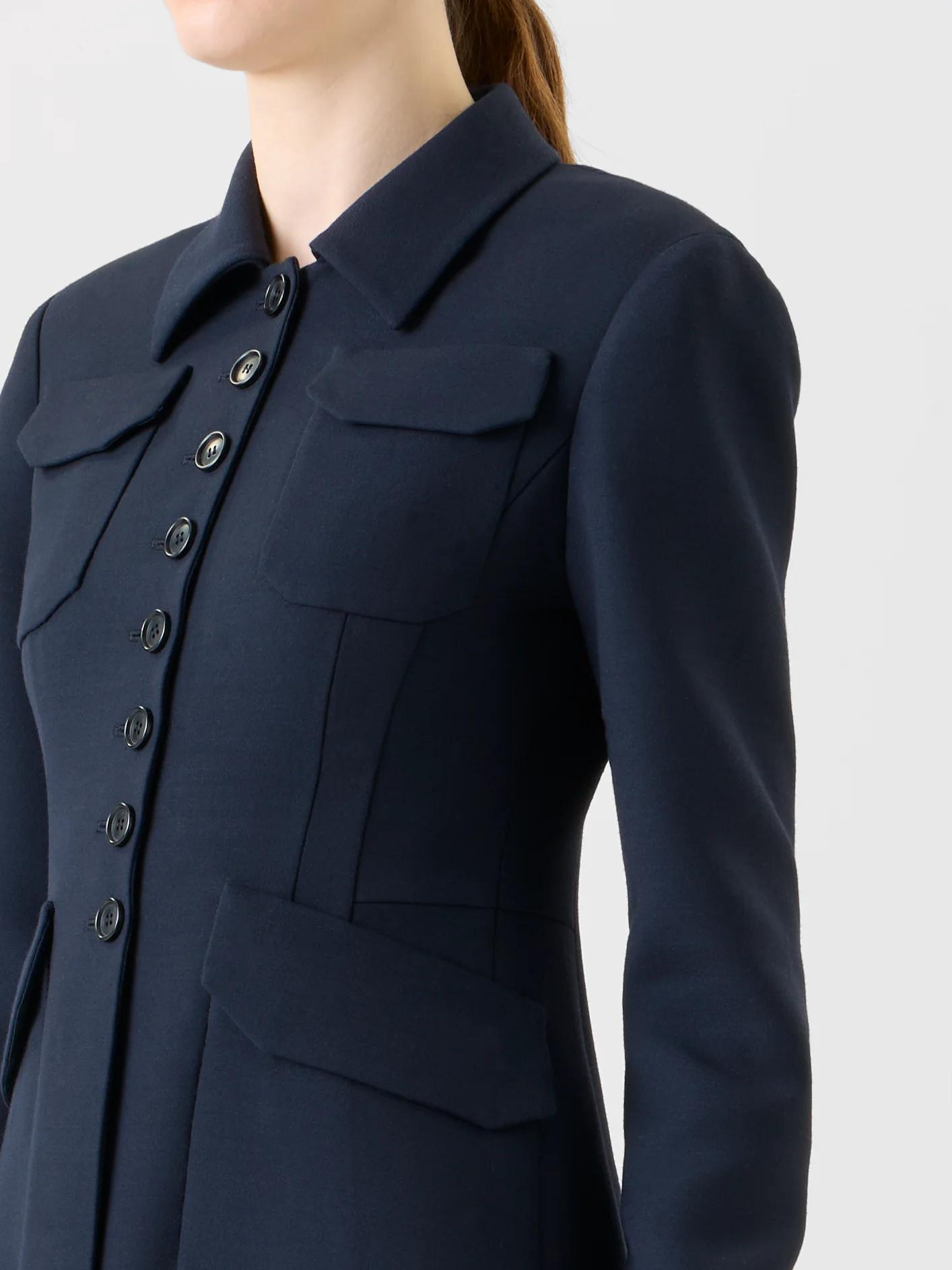 Fitted Wool Double-Face Midi Coat Dress - Image 3