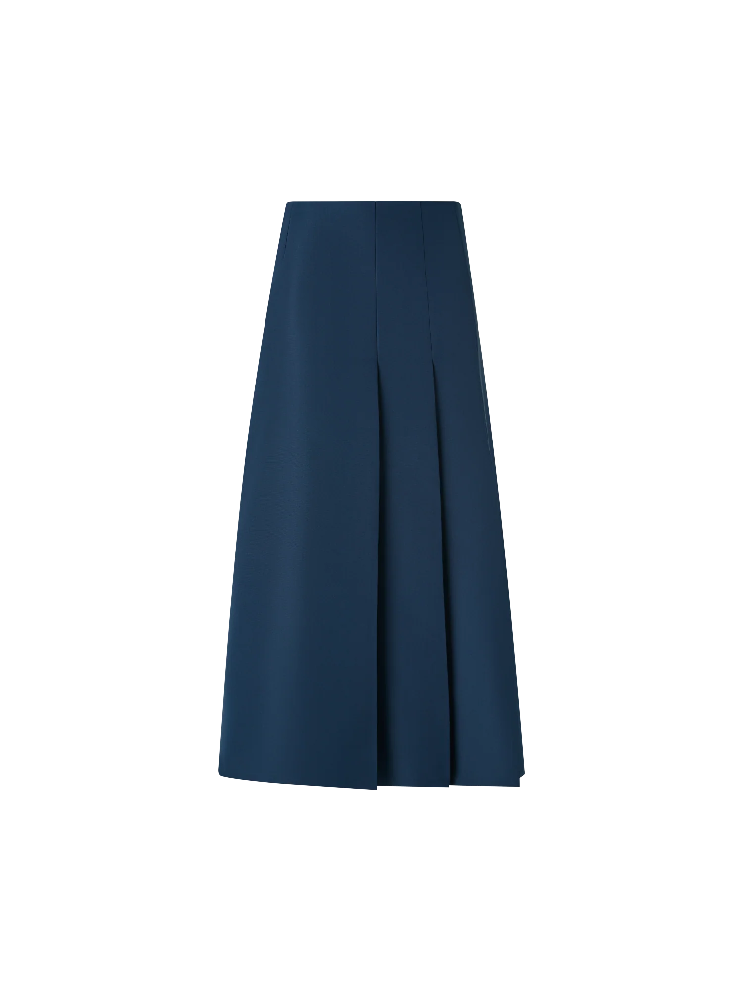 Half-Pleated Ottoman Silk Midi Skirt