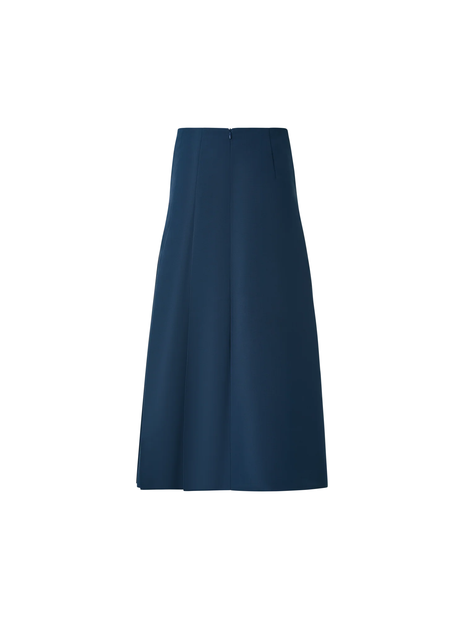 Half-Pleated Ottoman Silk Midi Skirt - Image 3