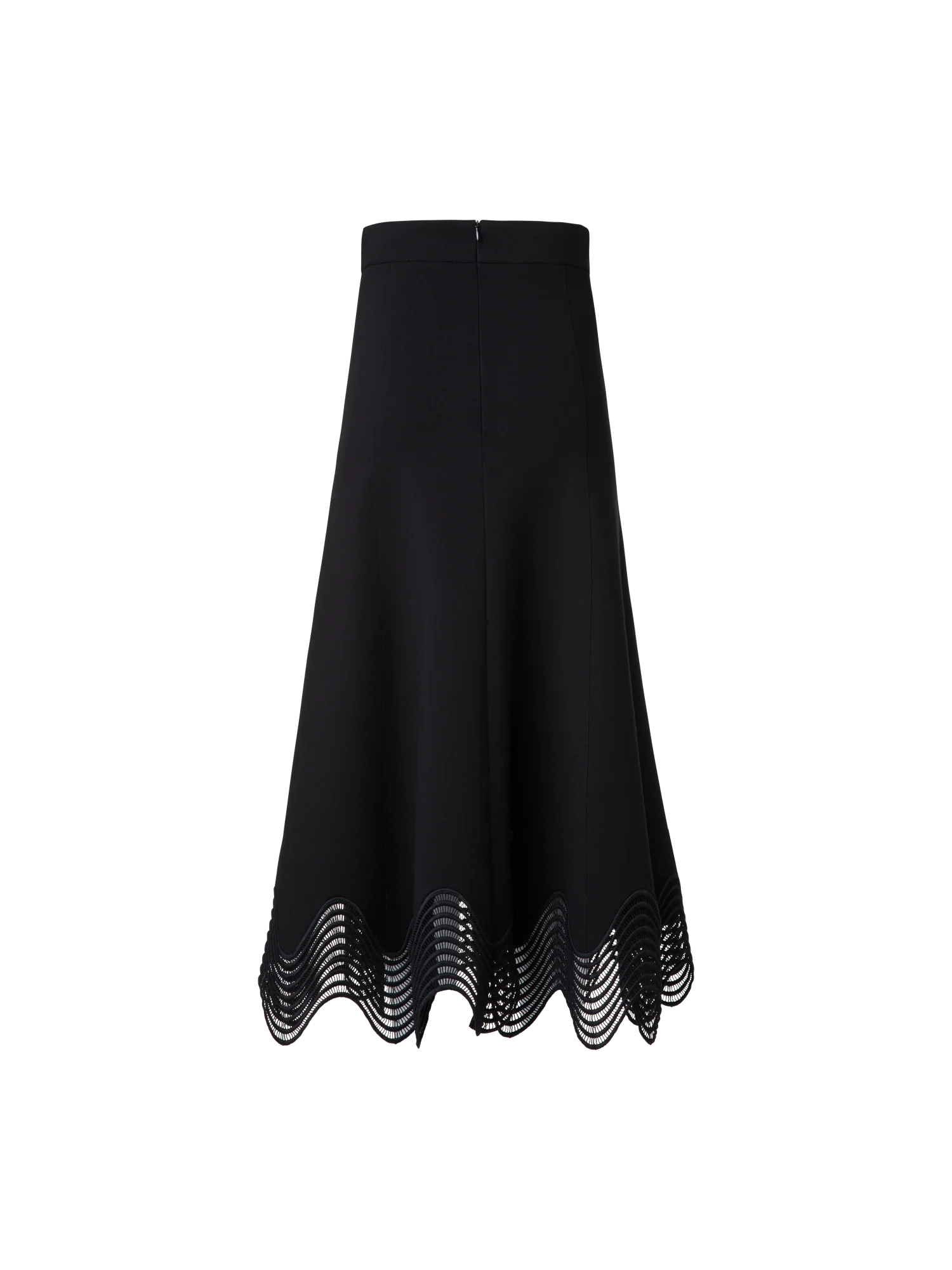 Jersey Midi Skirt with Wave Lace - Image 4