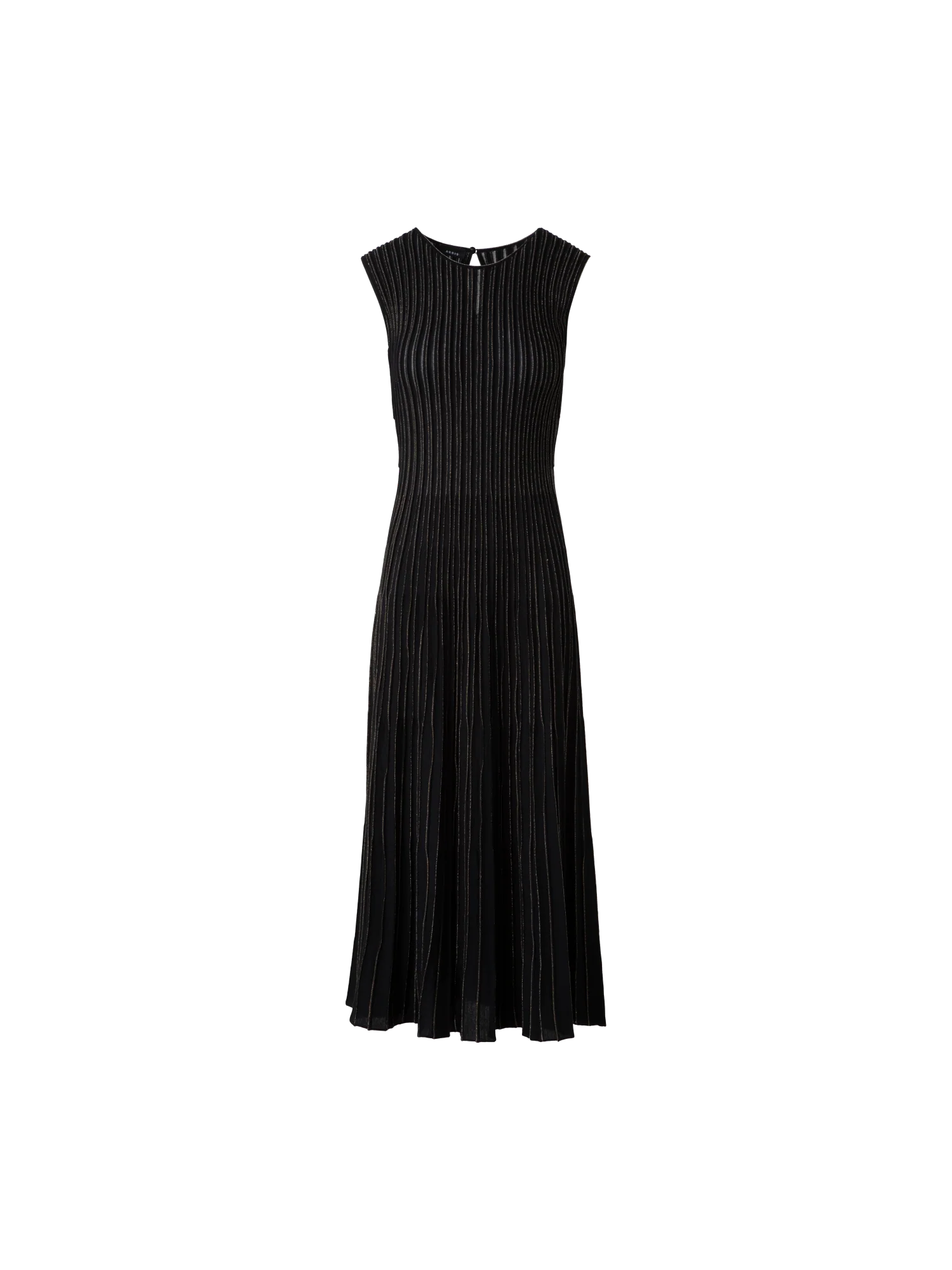 Knit Dress with Golden Lurex Stripes