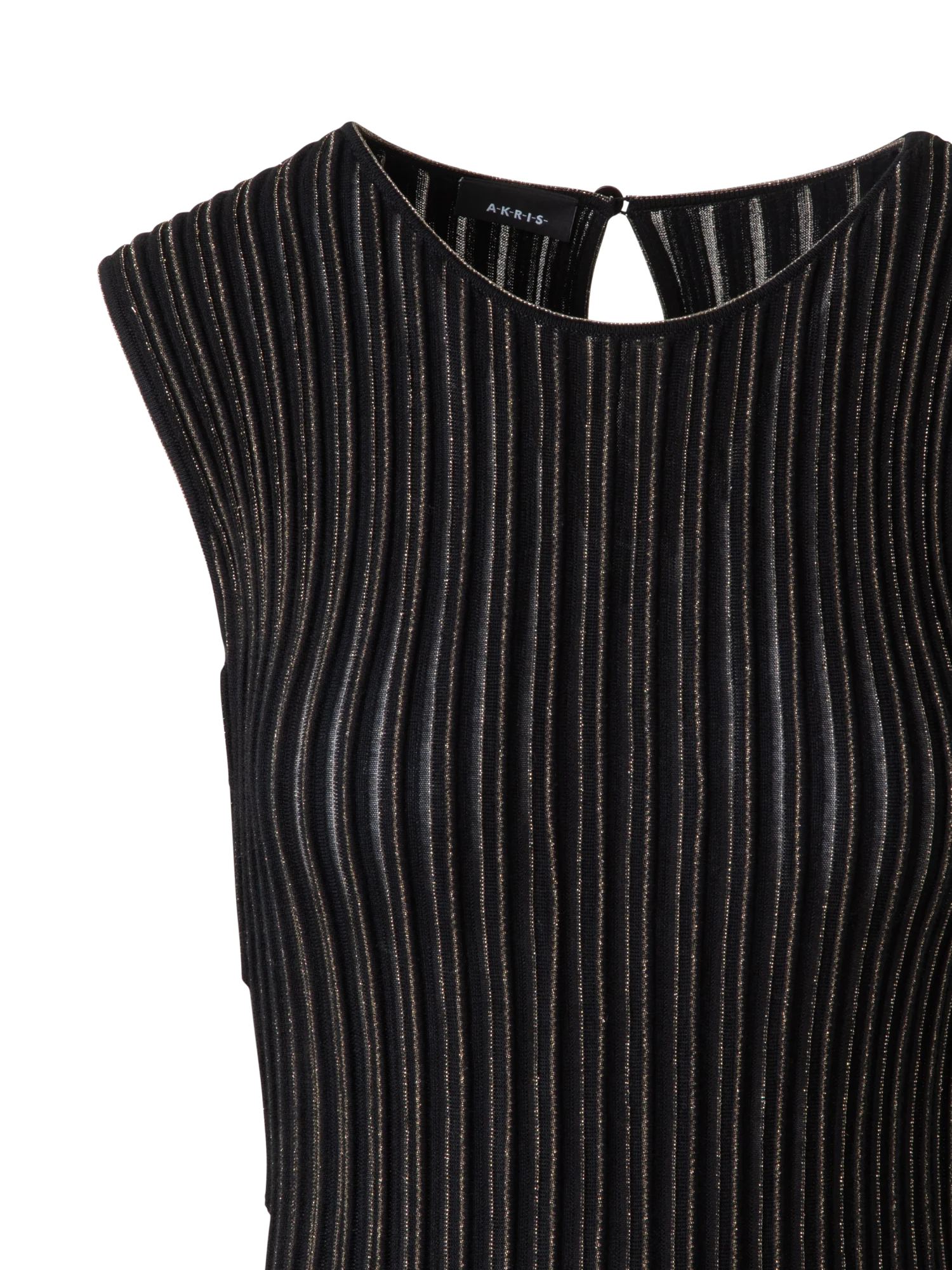Knit Dress with Golden Lurex Stripes - Image 5