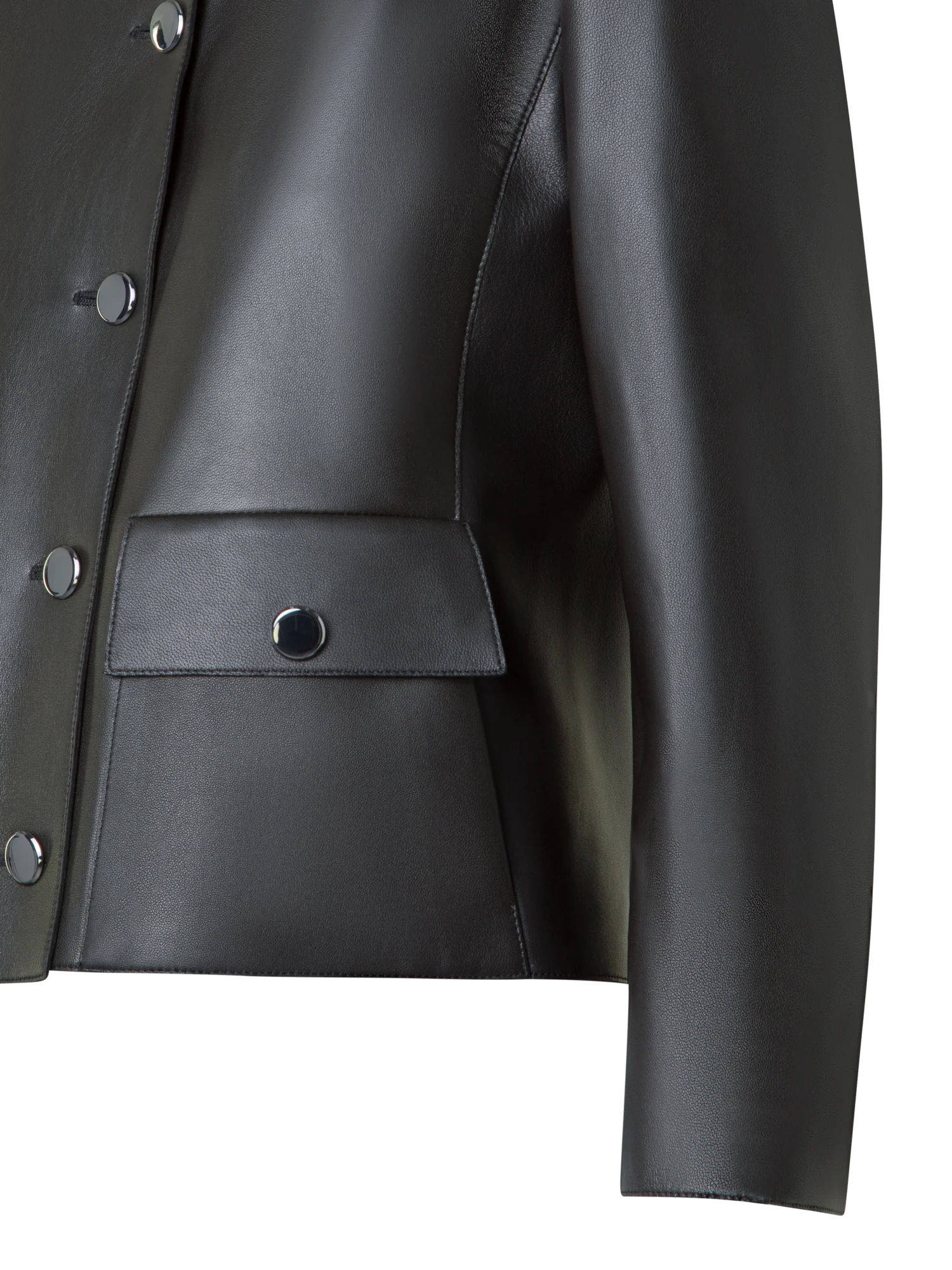 Leather Jacket with Bracelet Sleeves - Image 3
