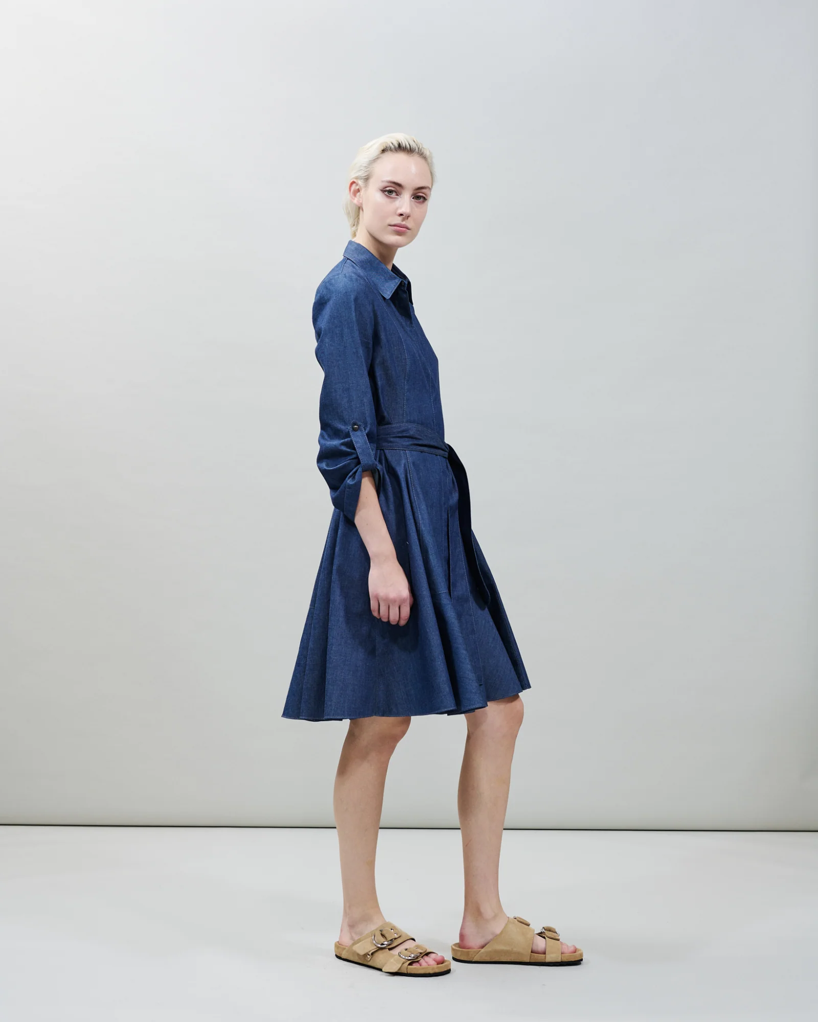 Lightweight Cotton Denim Shirt Dress - Image 2