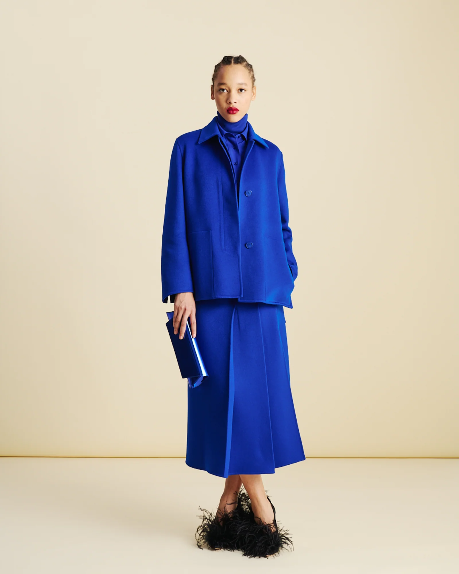 Long Cashmere Double-Face Shirt Jacket - Image 2