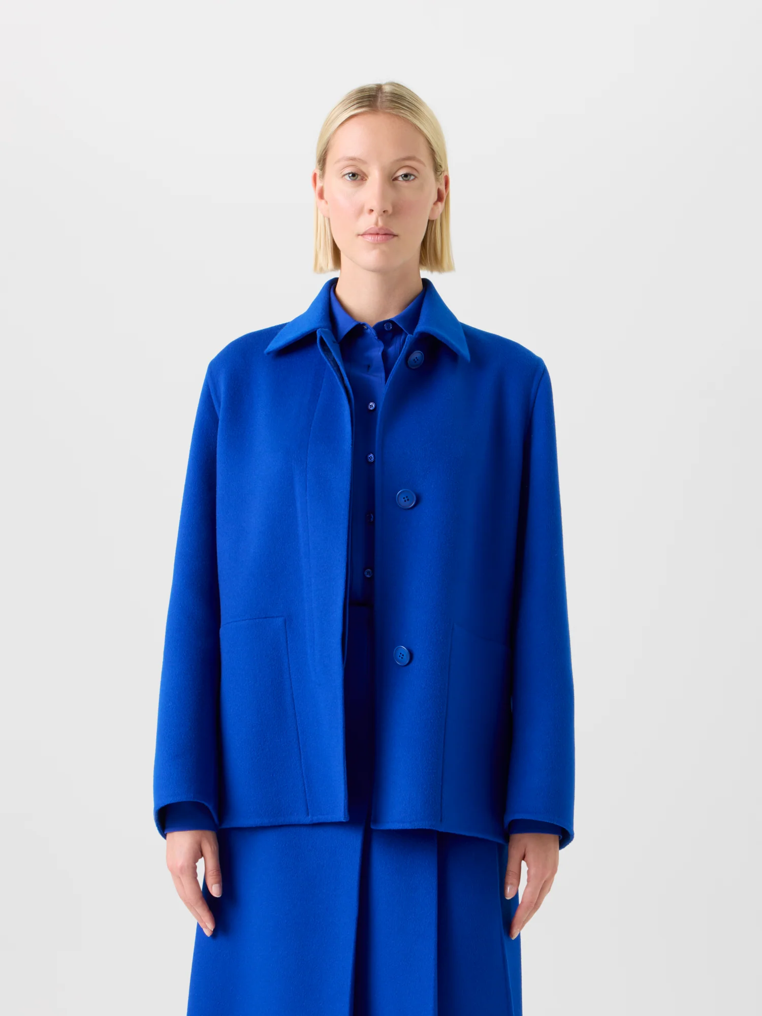Long Cashmere Double-Face Shirt Jacket - Image 4