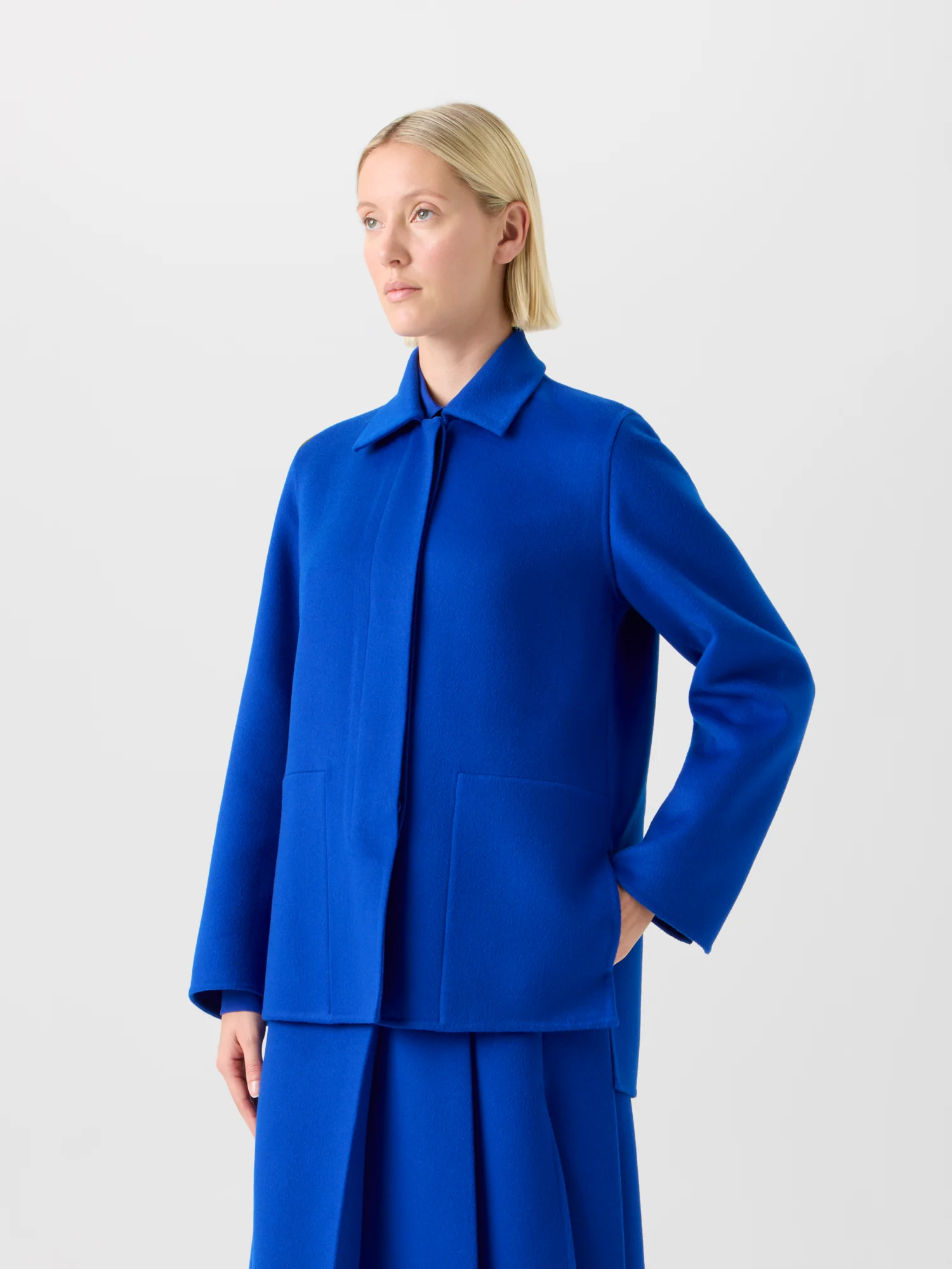 Long Cashmere Double-Face Shirt Jacket - Image 5