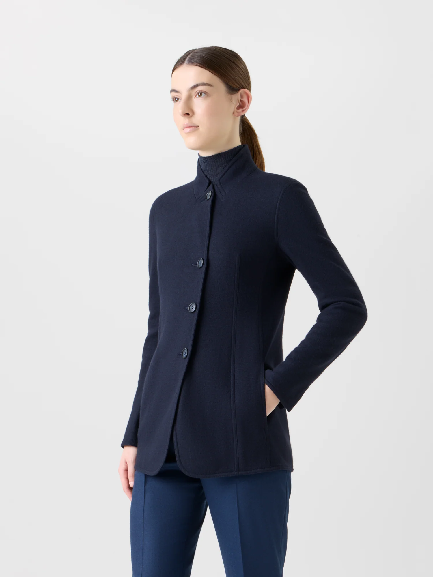 Long Cashmere Jersey Jacket - Image 5