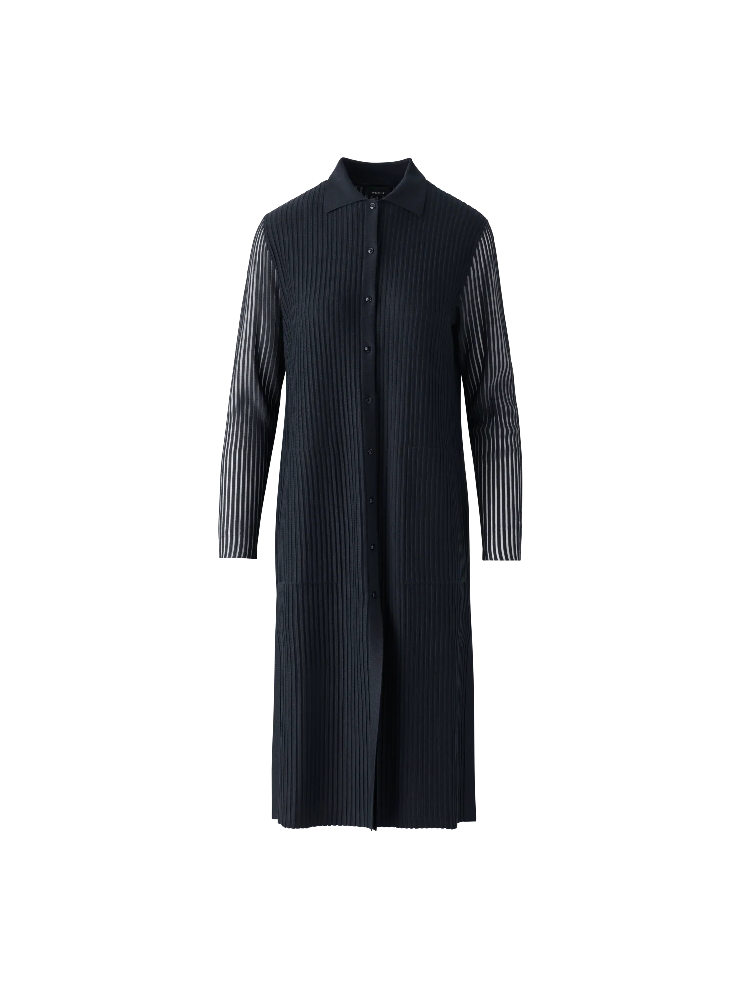 Long Knit Coat in Semi-Sheer Silk Cotton