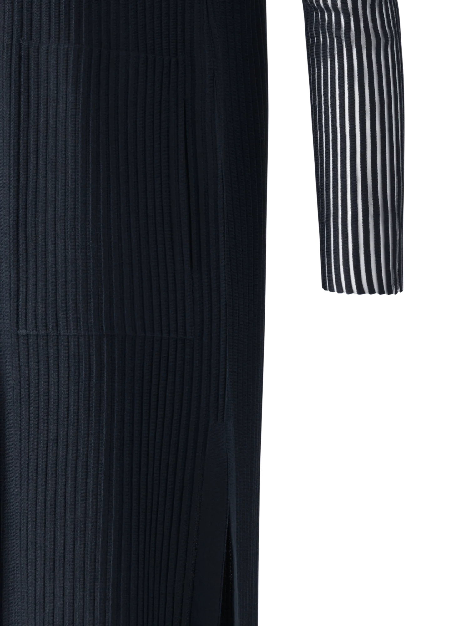 Long Knit Coat in Semi-Sheer Silk Cotton - Image 2