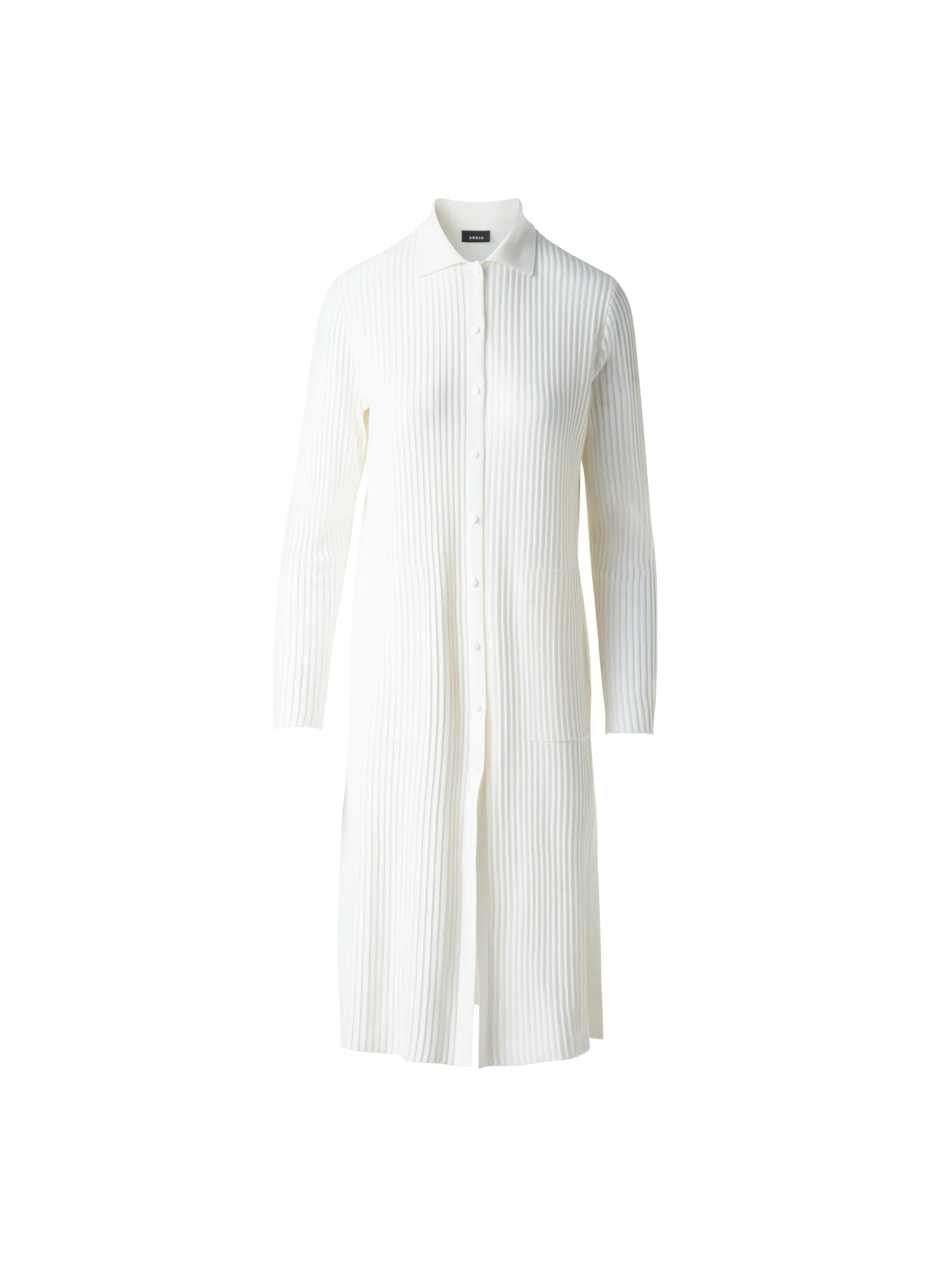 Long Knit Coat in Semi-Sheer Silk Cotton