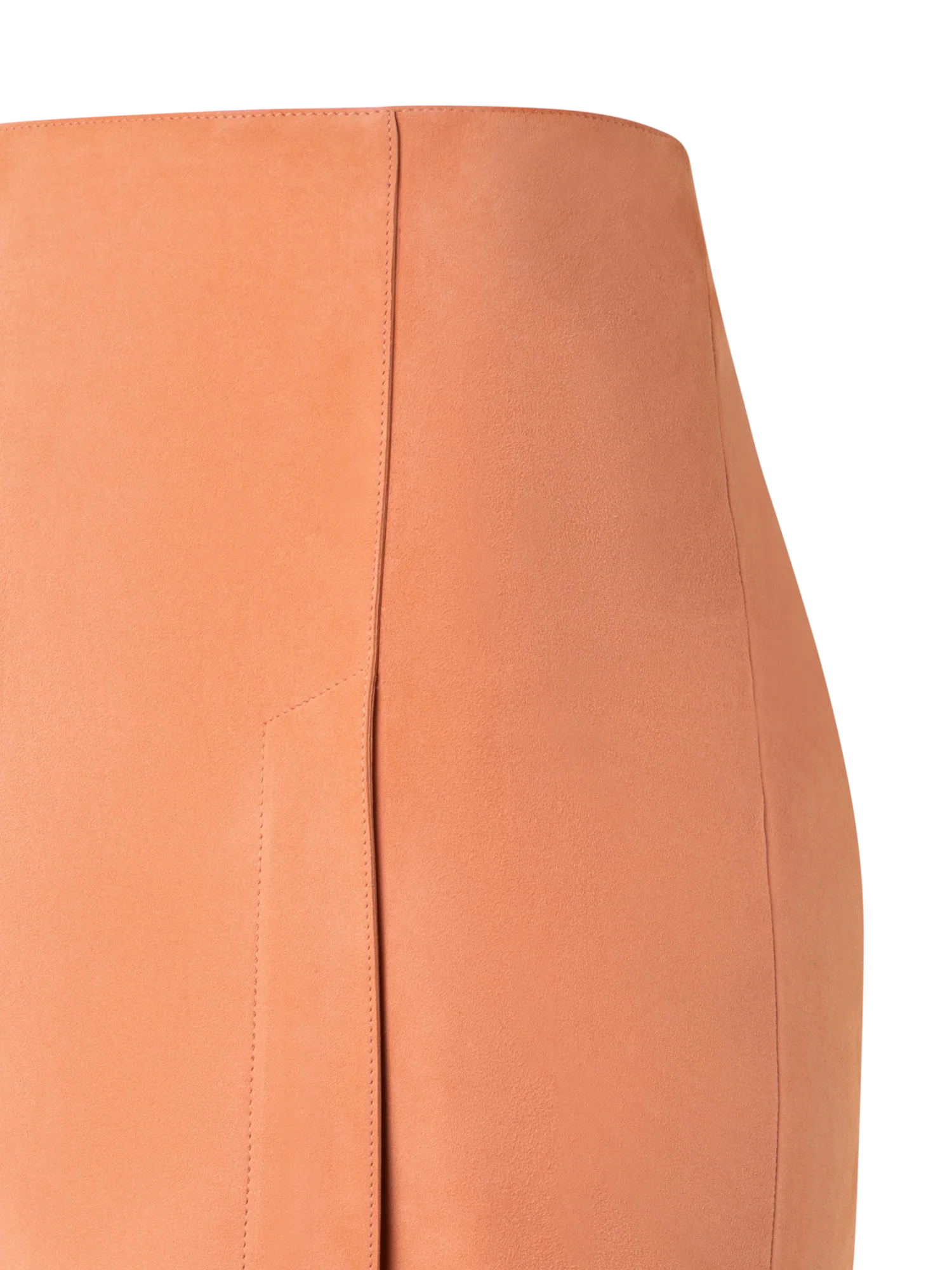 Long Pencil Skirt in Nubuck Lamb Leather - Image 3