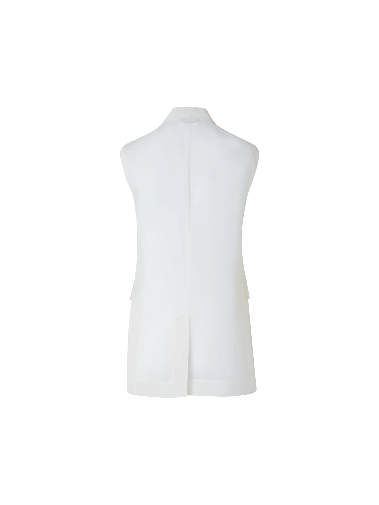 Long Sheer Silk Organza Gilet - Image 4