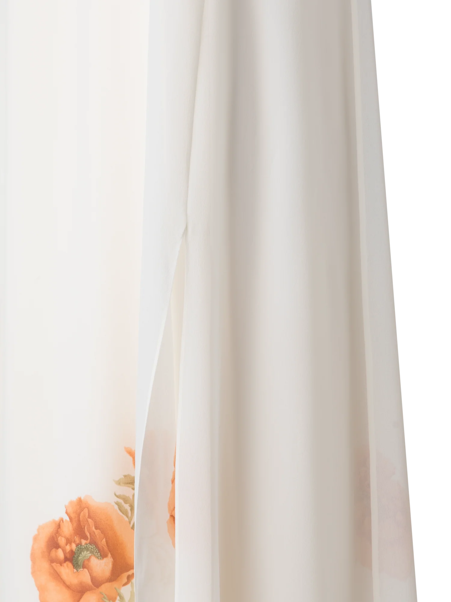 Long Silk Gown with Anemone Print - Image 3