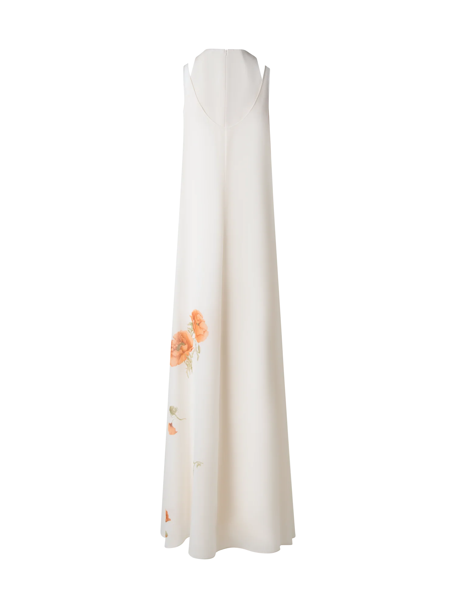 Long Silk Gown with Anemone Print - Image 4