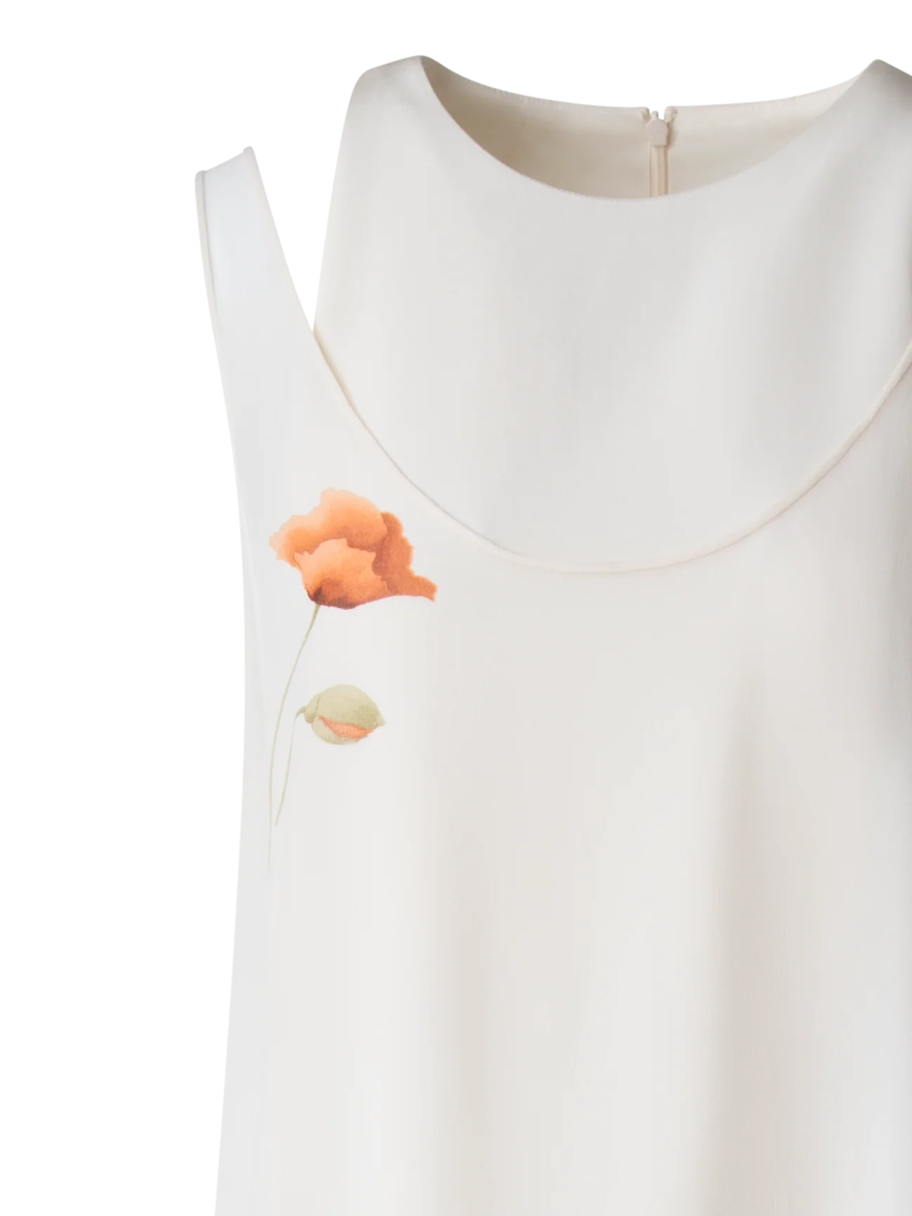 Long Silk Gown with Anemone Print - Image 5