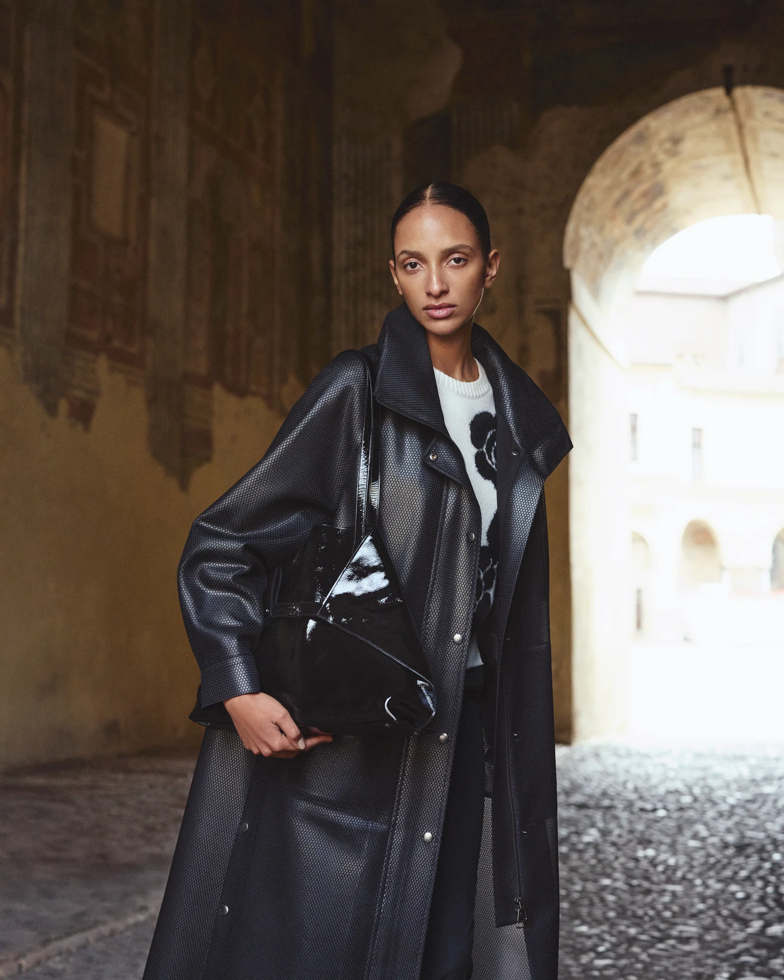 Long Water Repellent Coat with Hood - Image 5