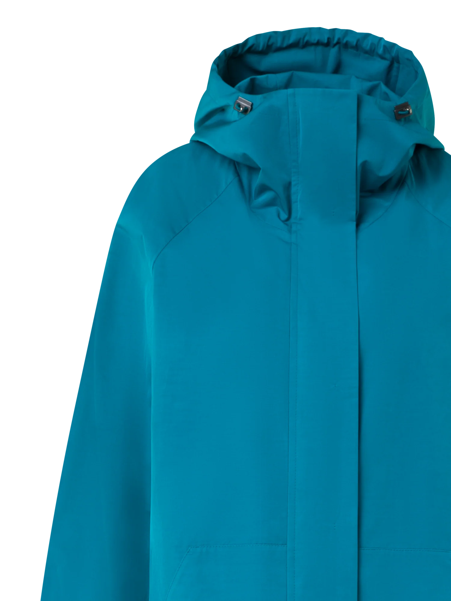 Long Water Repellent Coat with Hood - Image 5