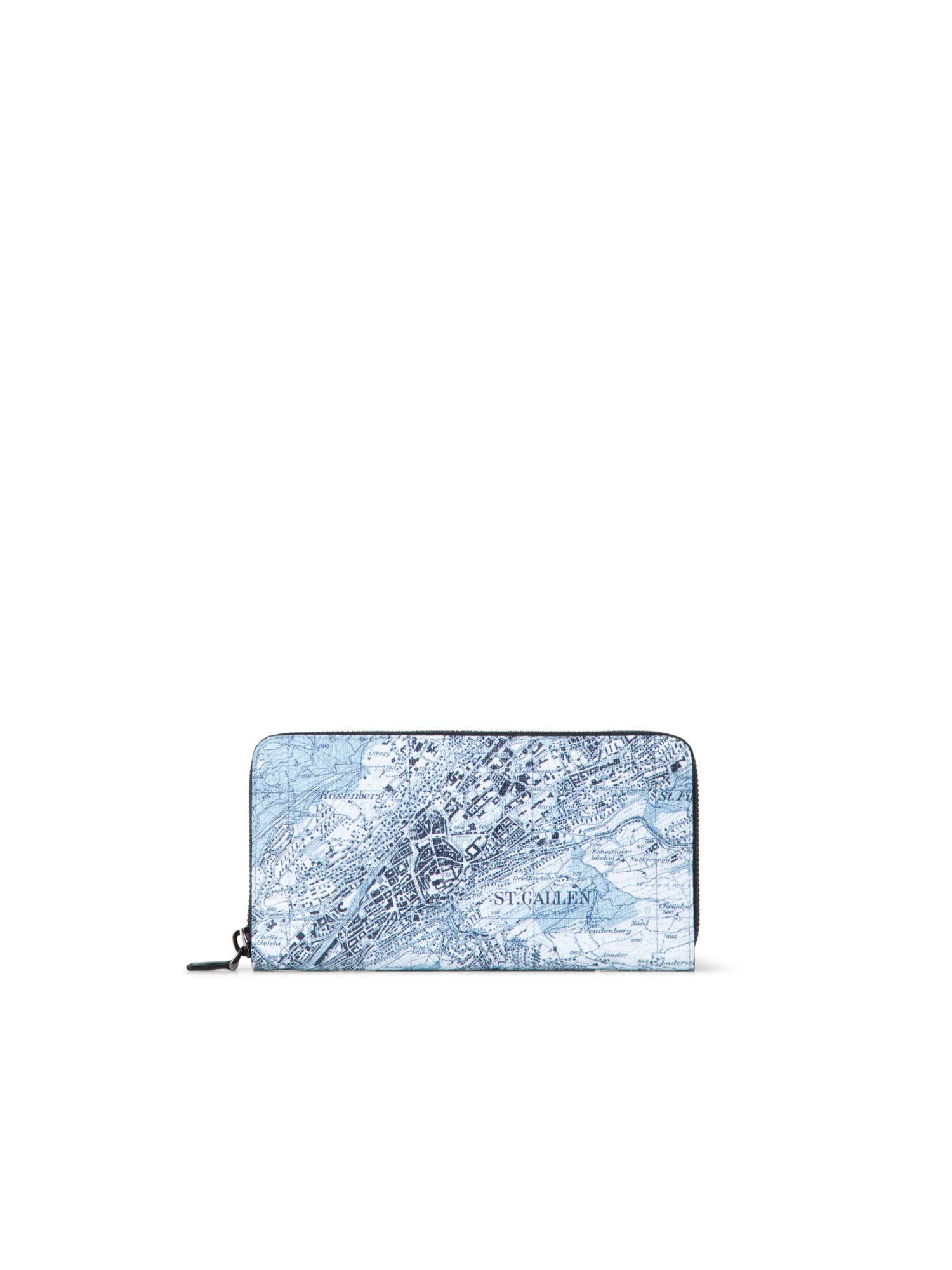 Long Zip Wallet with St. Gallen Map Print