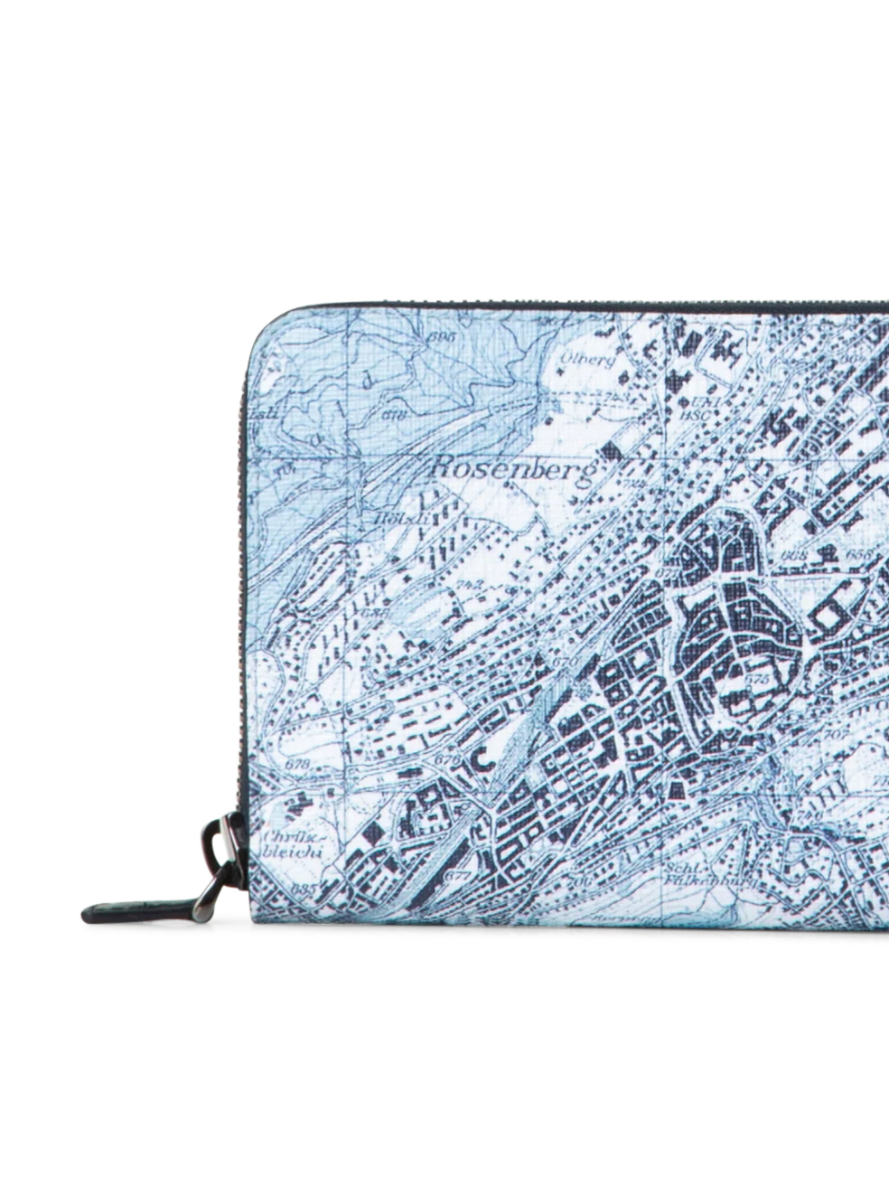 Long Zip Wallet with St. Gallen Map Print - Image 4