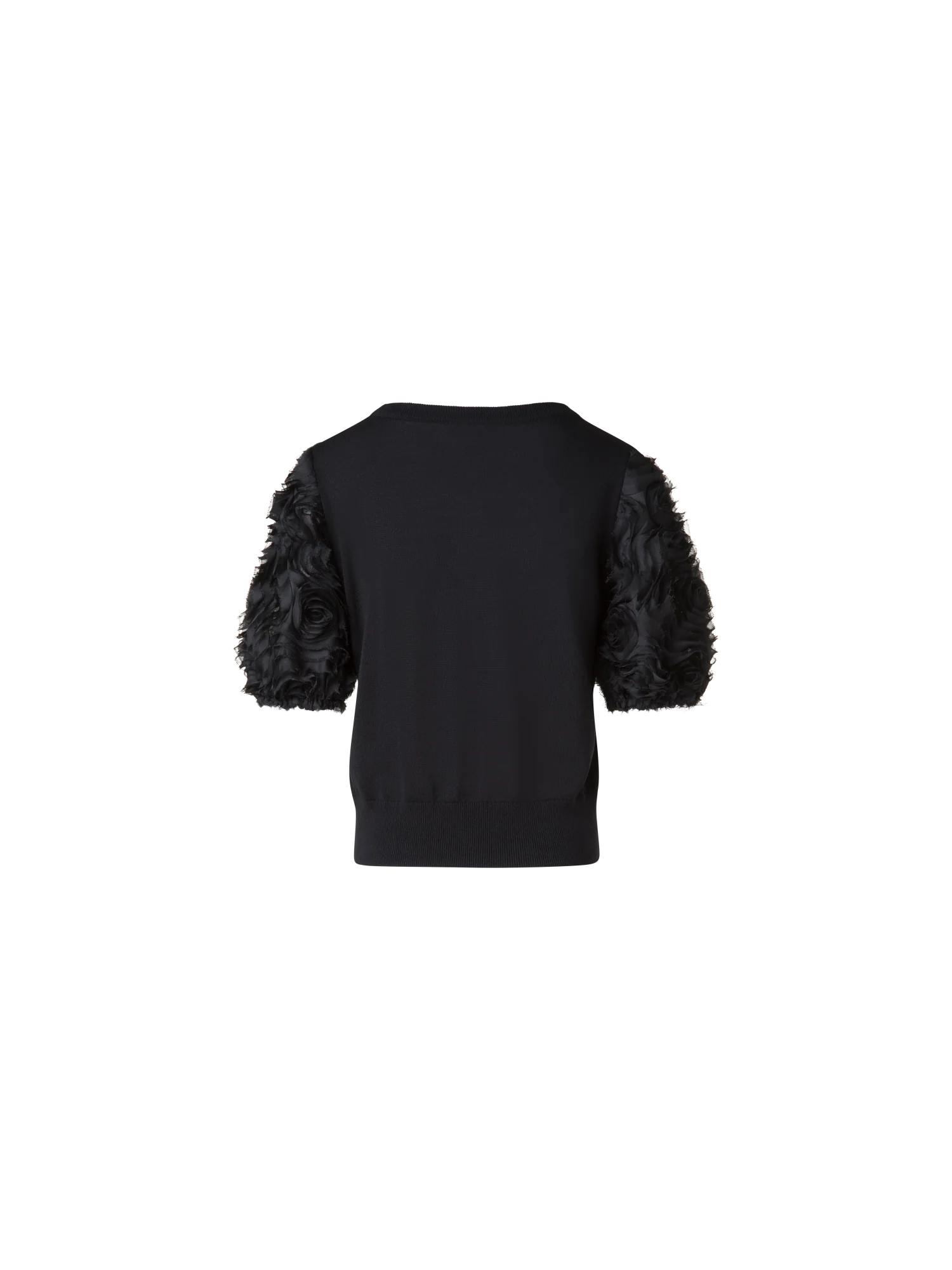 Merino Knit Shirt with 3D Carnation Embroidery - Image 3