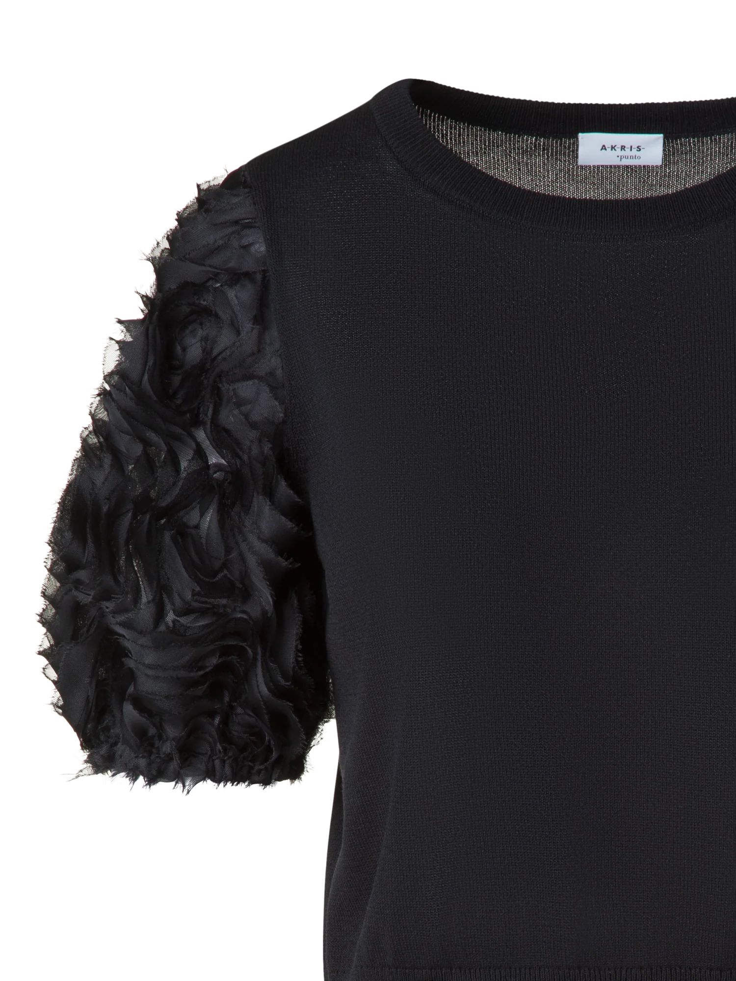 Merino Knit Shirt with 3D Carnation Embroidery - Image 4