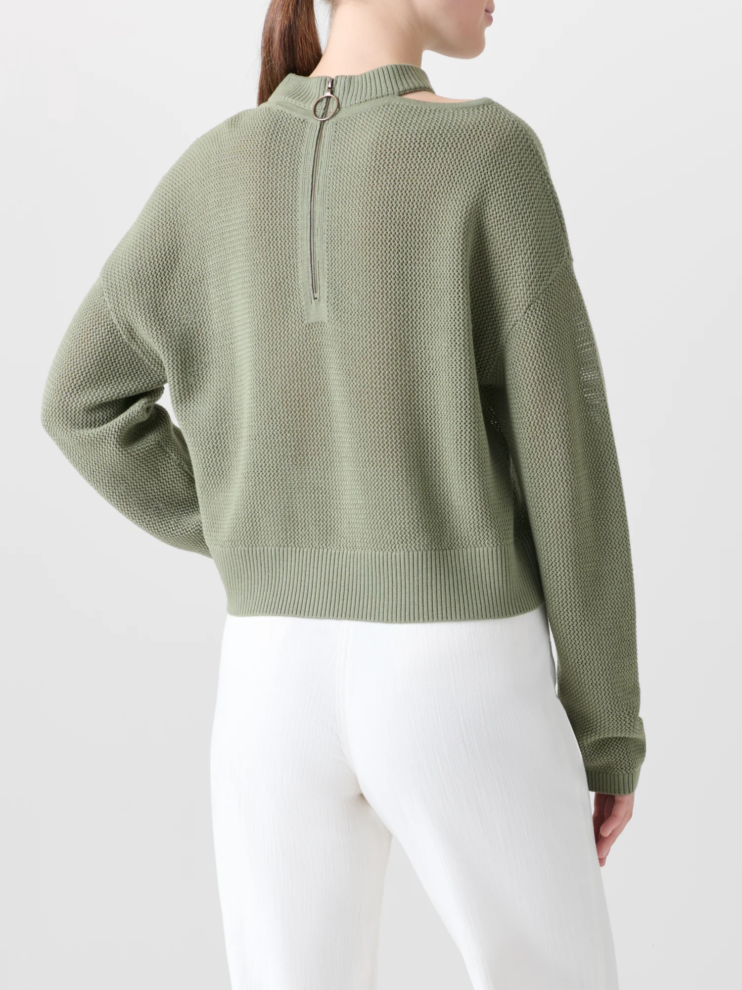 Merino Wool Sweater with Shoulder Cut-Out - Image 5