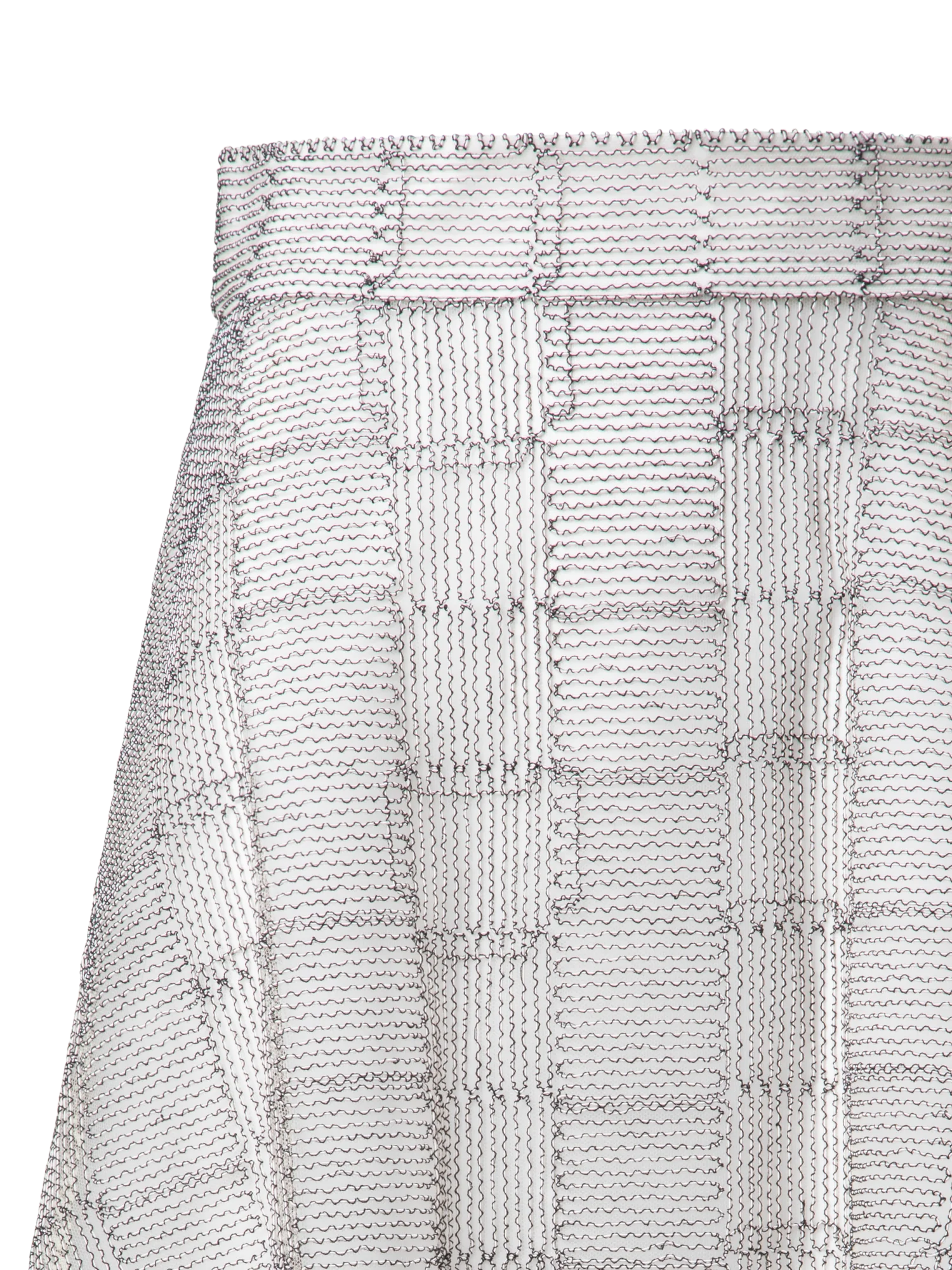 A-Line Square on Tulle Embroidery Midi Skirt - Image 5