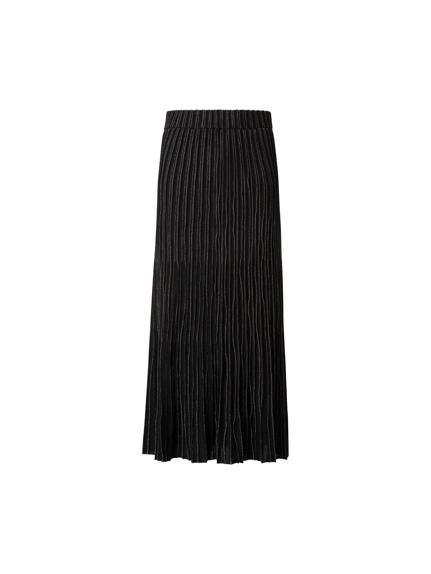Midi Knit Skirt with and Golden Lurex Stripes