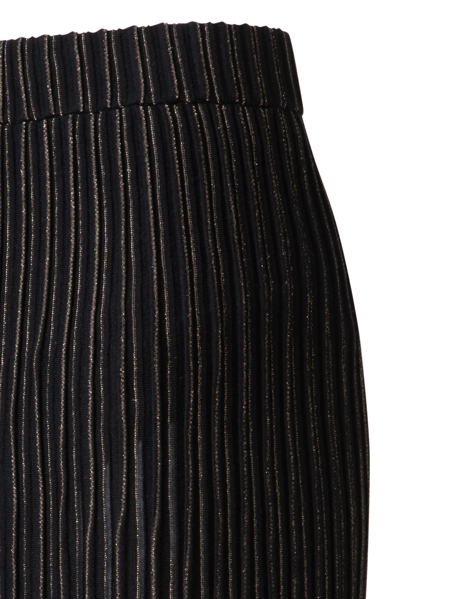 Midi Knit Skirt with and Golden Lurex Stripes - Image 3