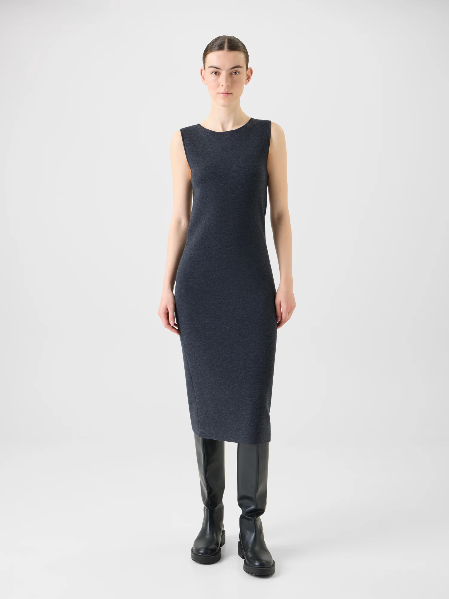 Milano Wool Knit Sheath Midi Dress - Image 2