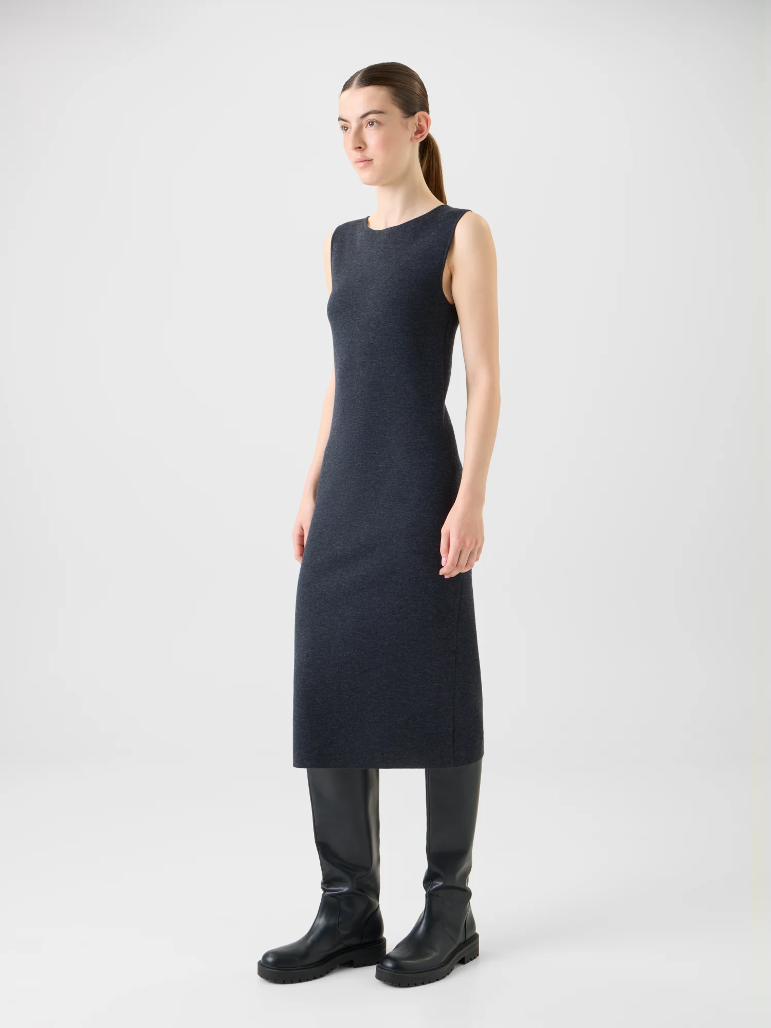 Milano Wool Knit Sheath Midi Dress - Image 4