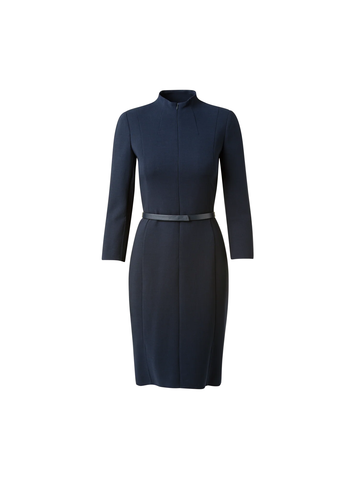 Mock Neck Wool Double-Face Dress