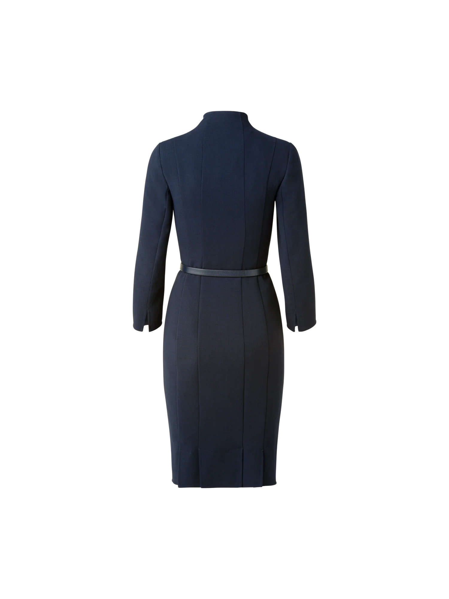 Mock Neck Wool Double-Face Dress - Image 3