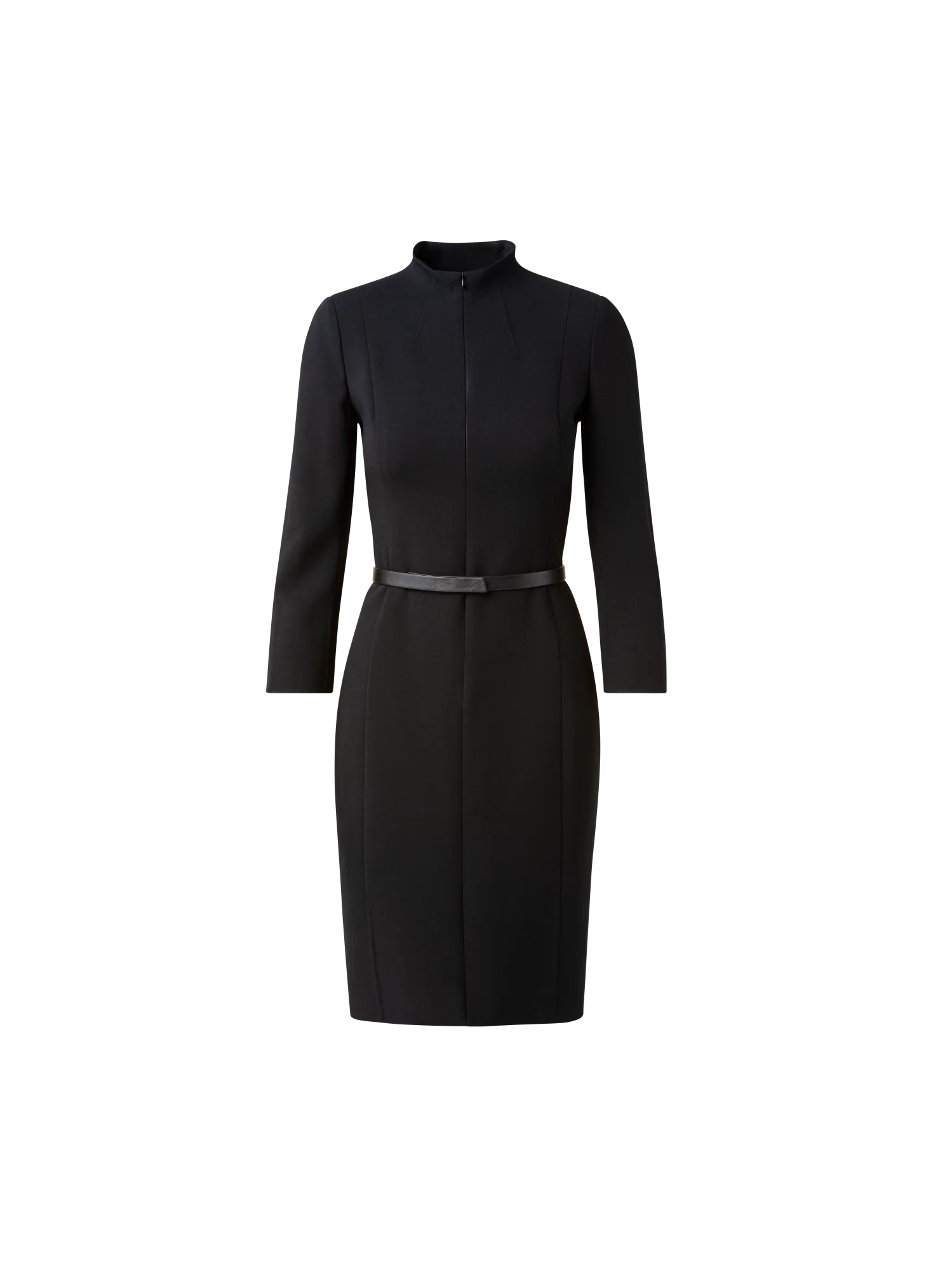 Mock Neck Wool Double-Face Dress