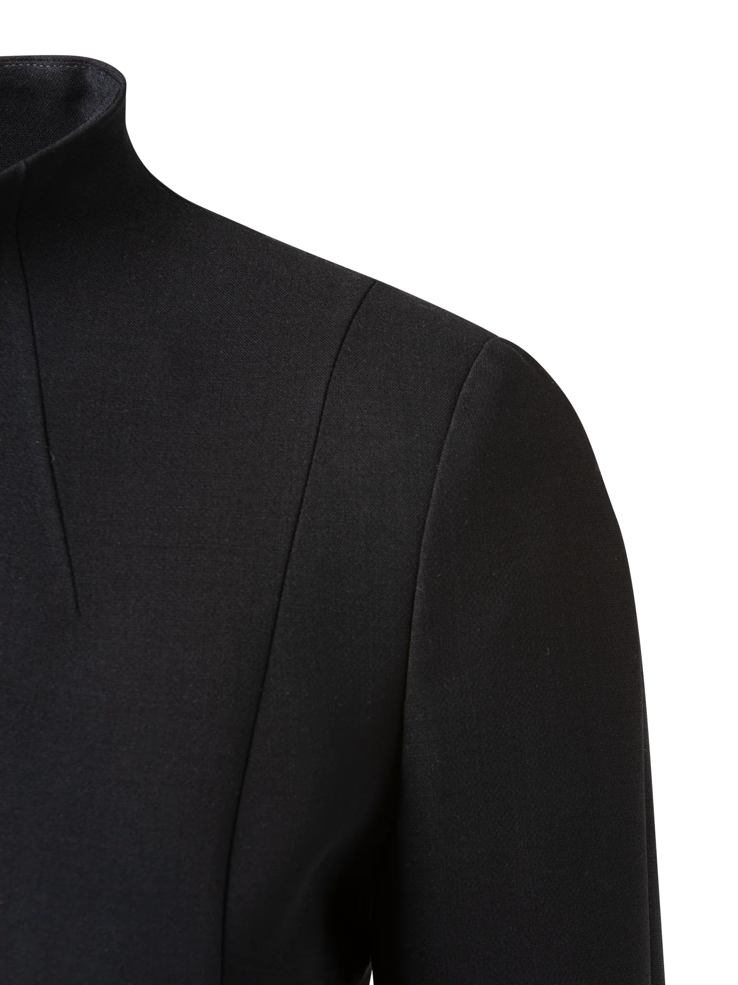 Mock Neck Wool Double-Face Dress - Image 2