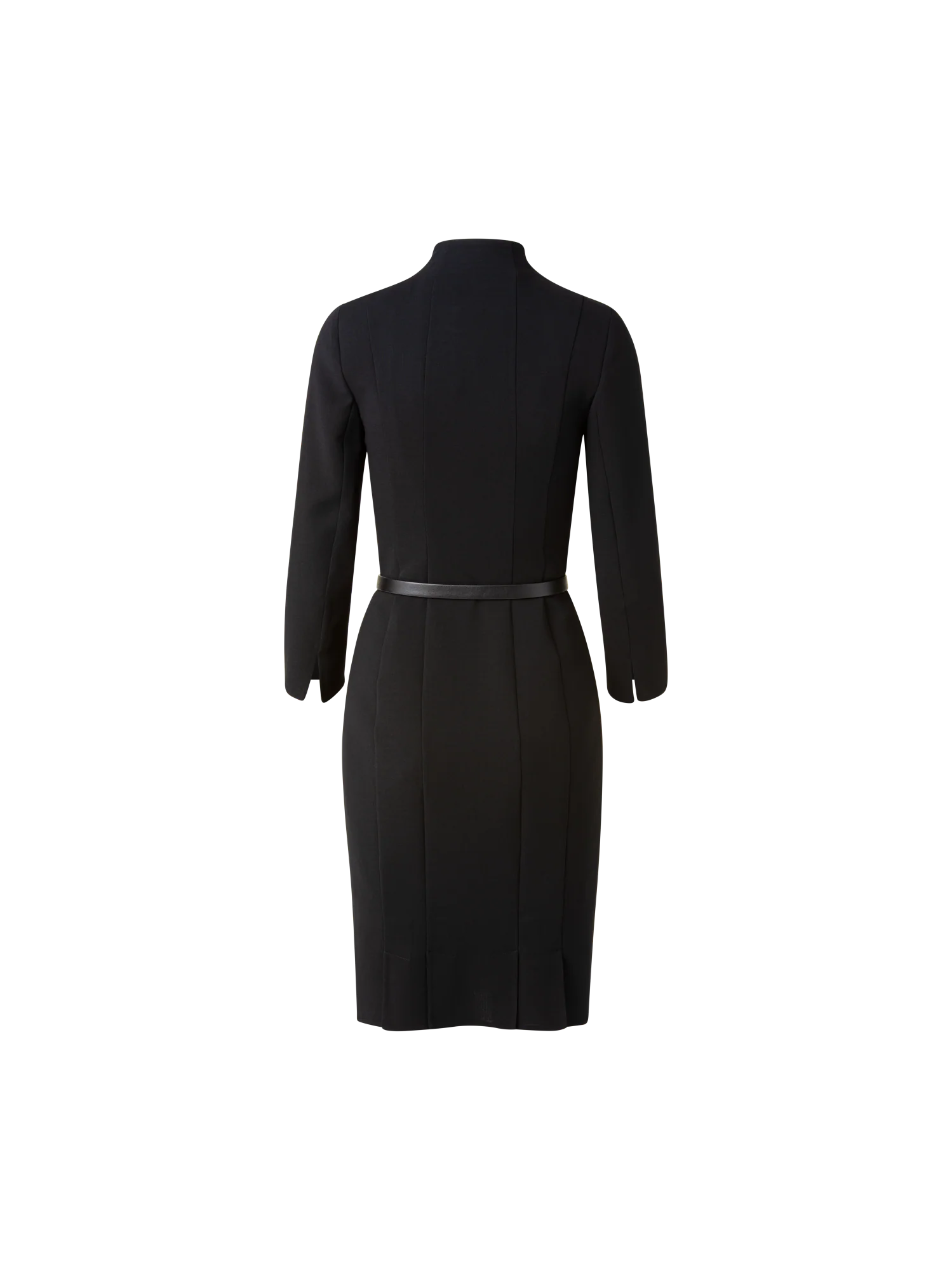 Mock Neck Wool Double-Face Dress - Image 3