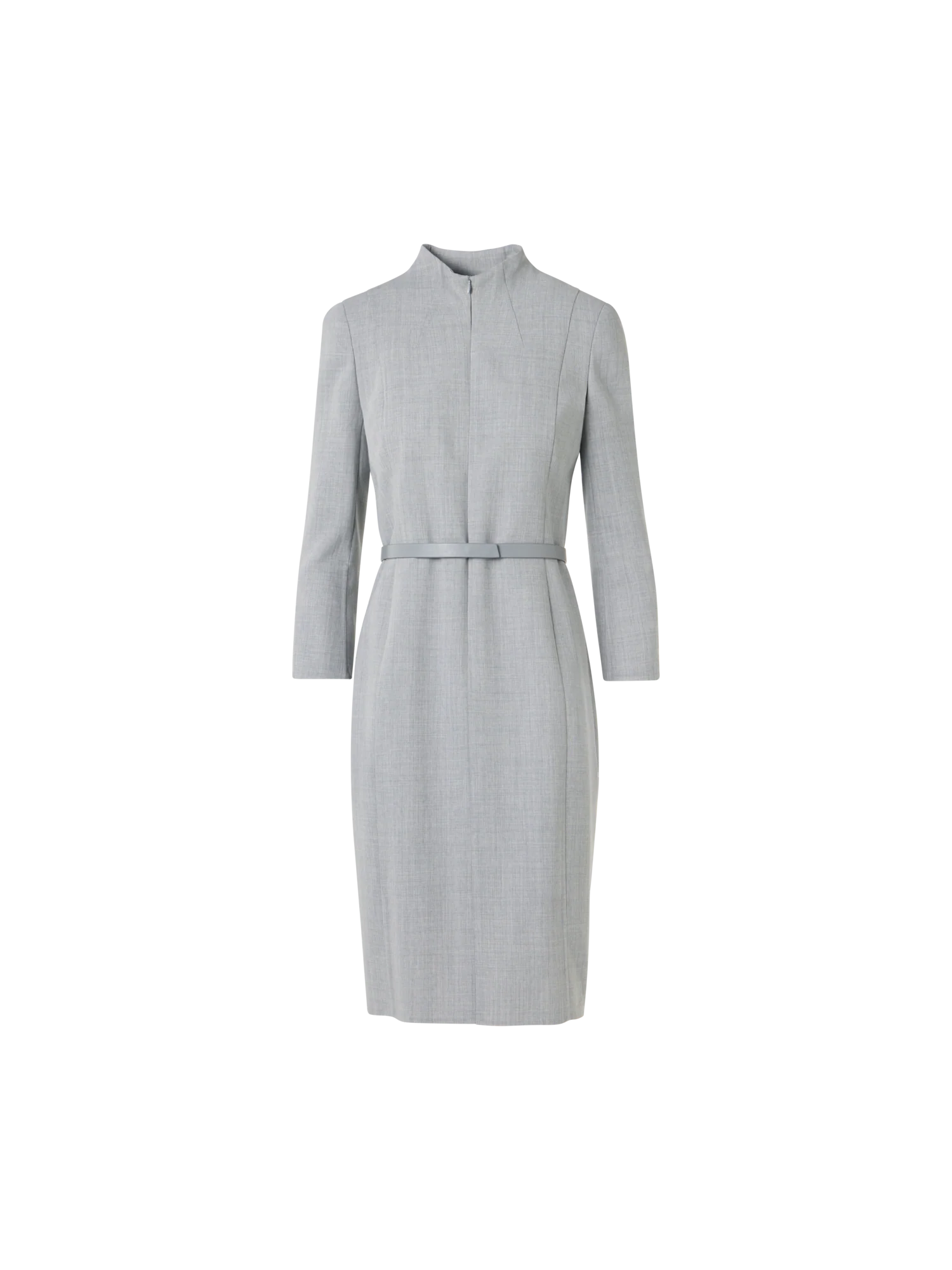 Mock Neck Wool Double-Face Dress