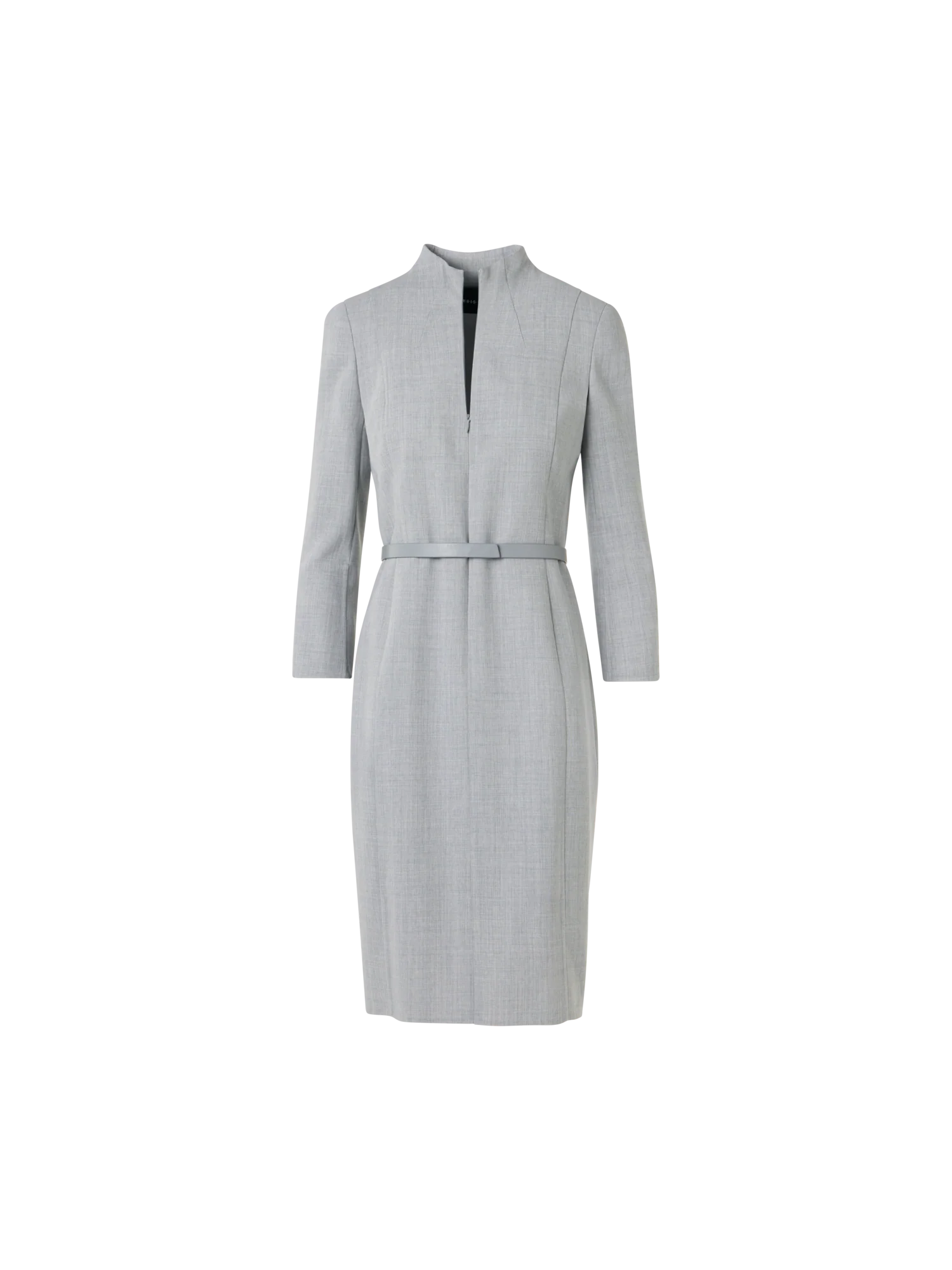 Mock Neck Wool Double-Face Dress - Image 2