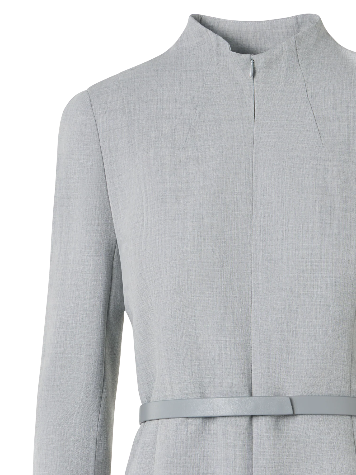 Mock Neck Wool Double-Face Dress - Image 3