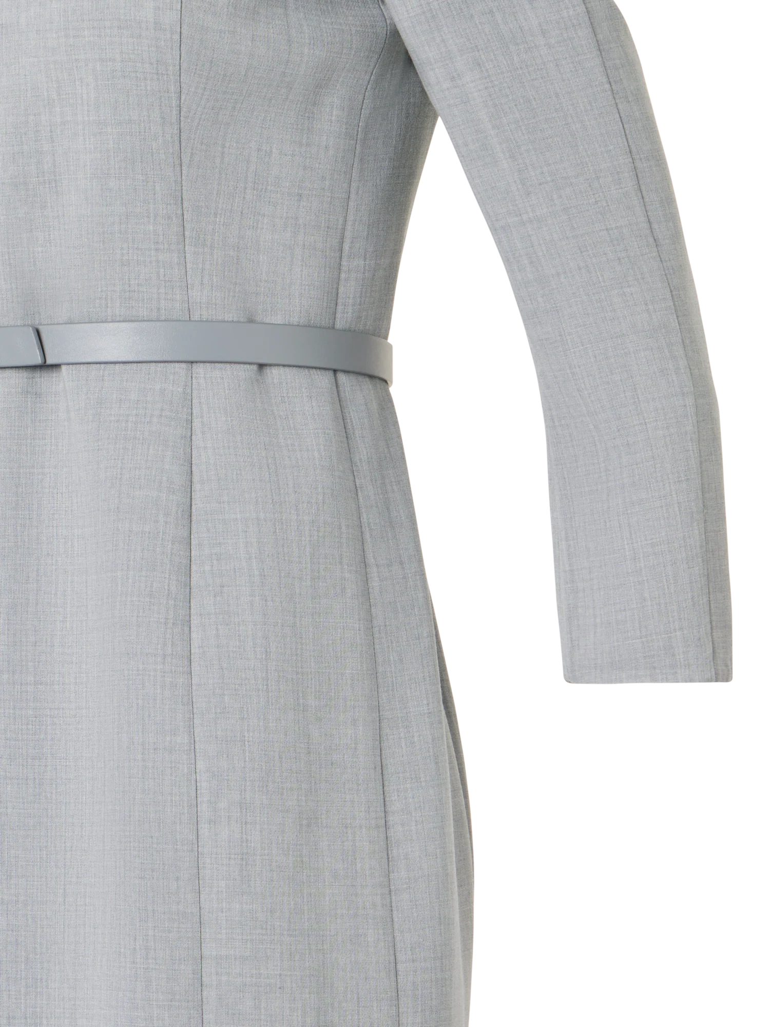 Mock Neck Wool Double-Face Dress - Image 4