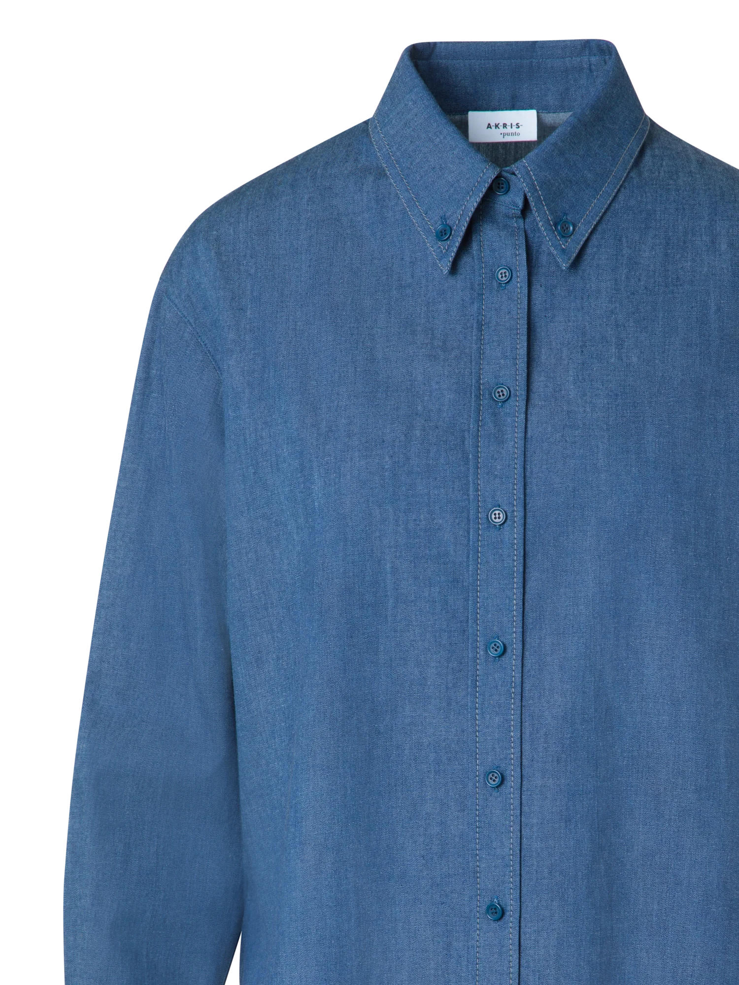 Oversized Lightweight Cotton Denim Shirt - Image 5